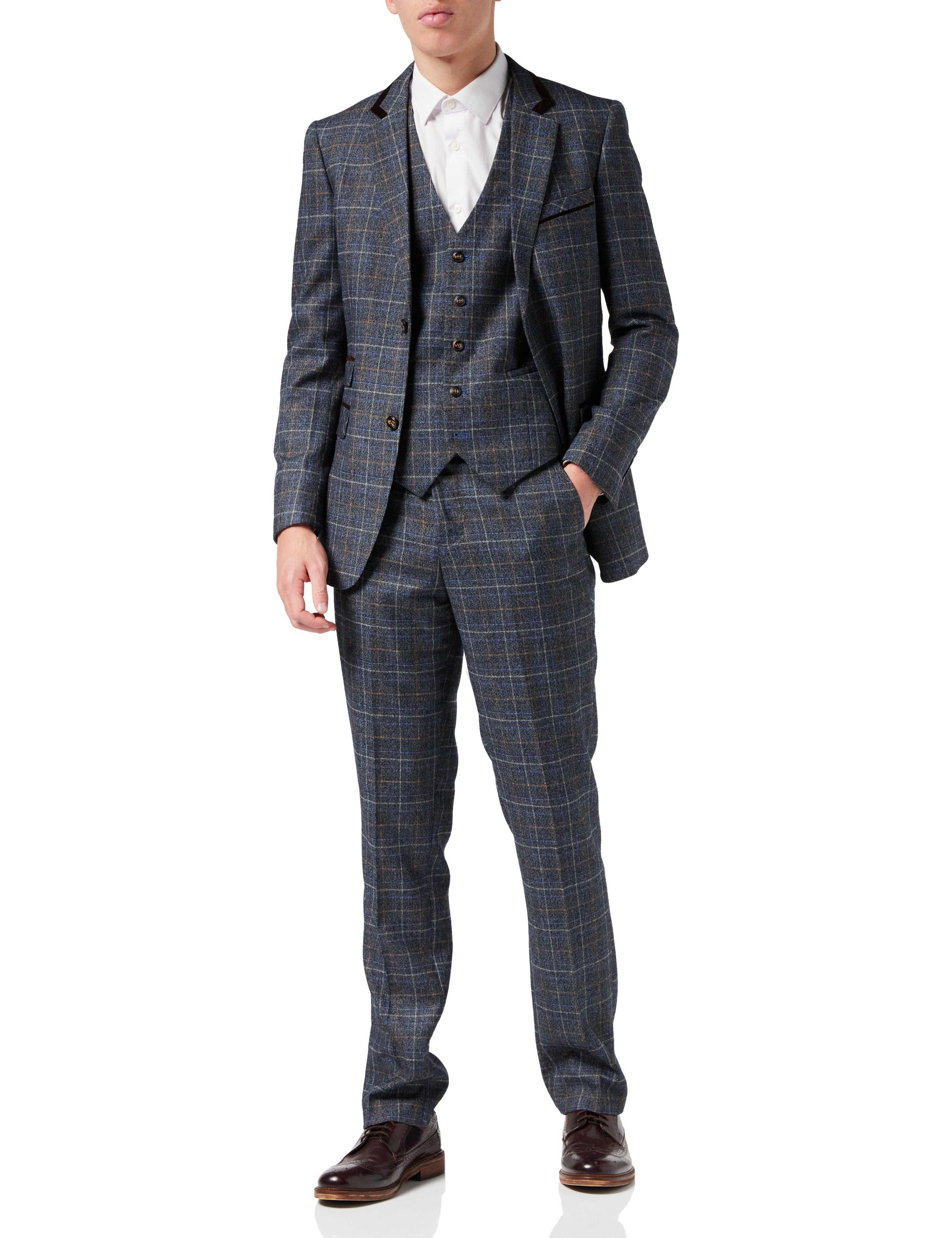 Grey Tweed Check Suit