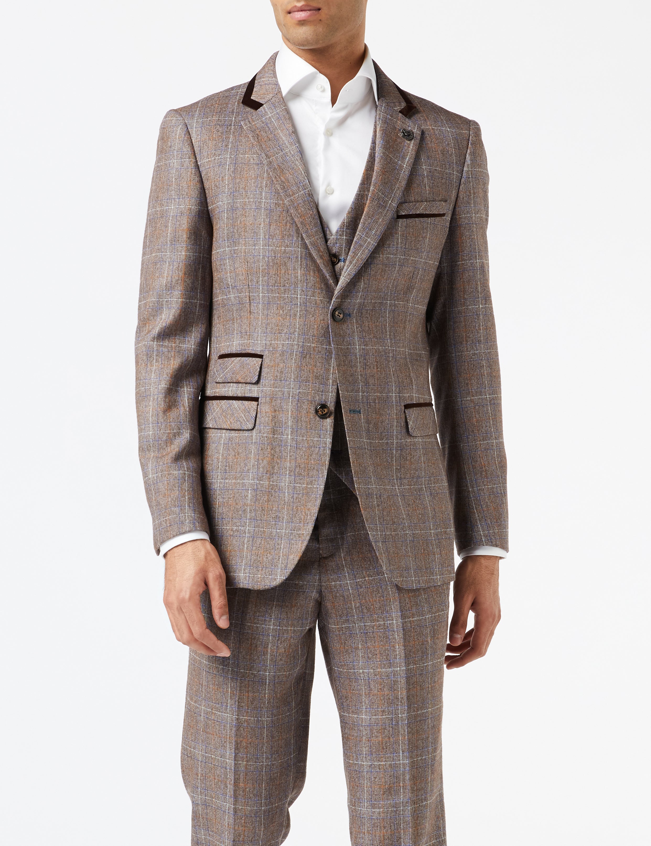 Brown Tweed Check Suit