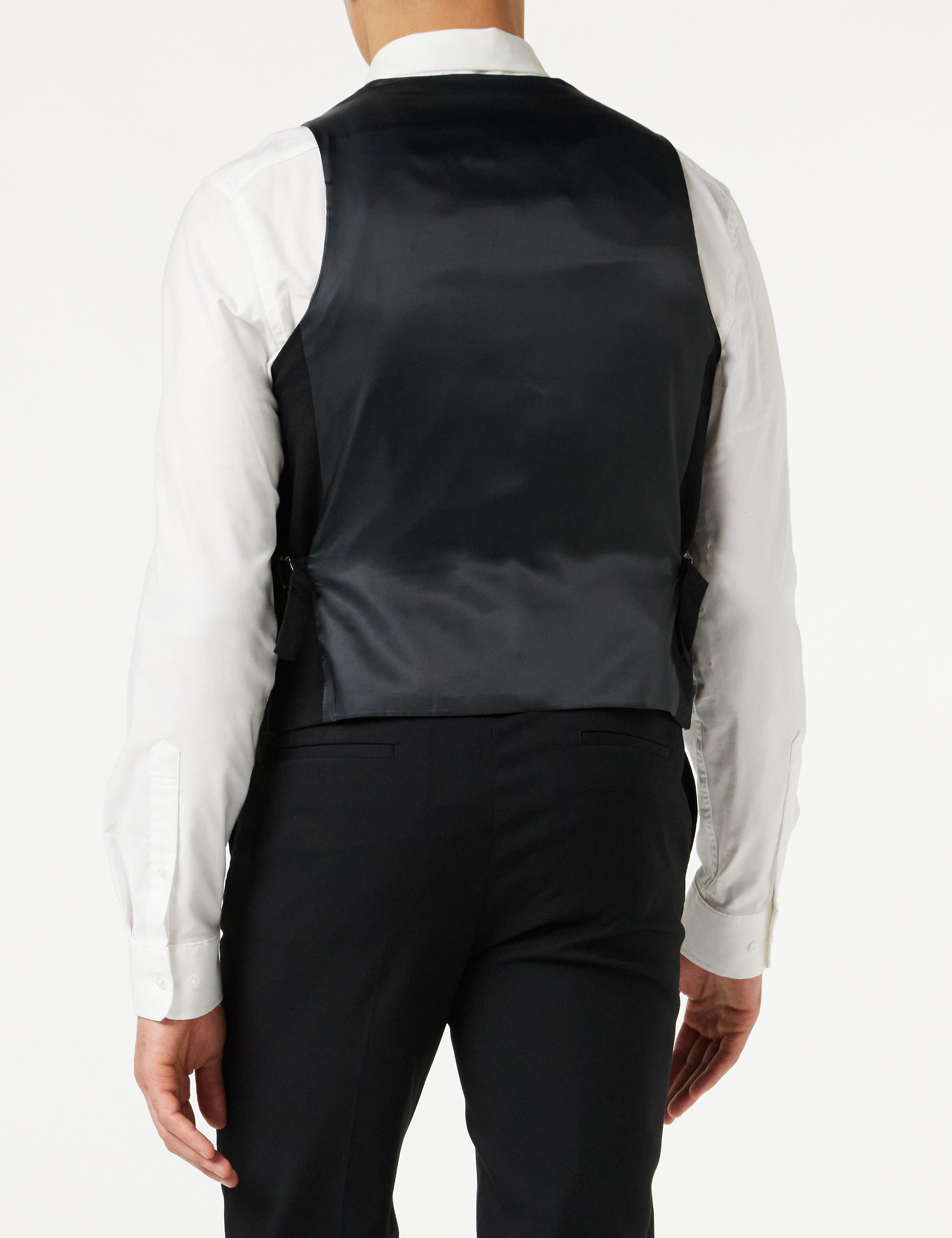 Double Breasted Black Waist Coat