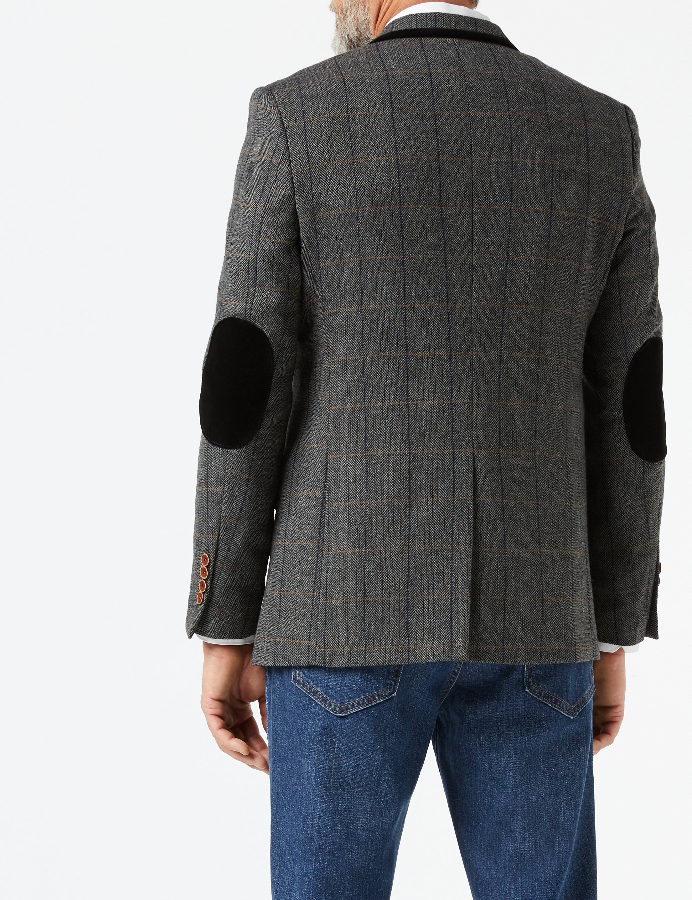 ELTON – Schwarzer karierter Tweed-Blazer