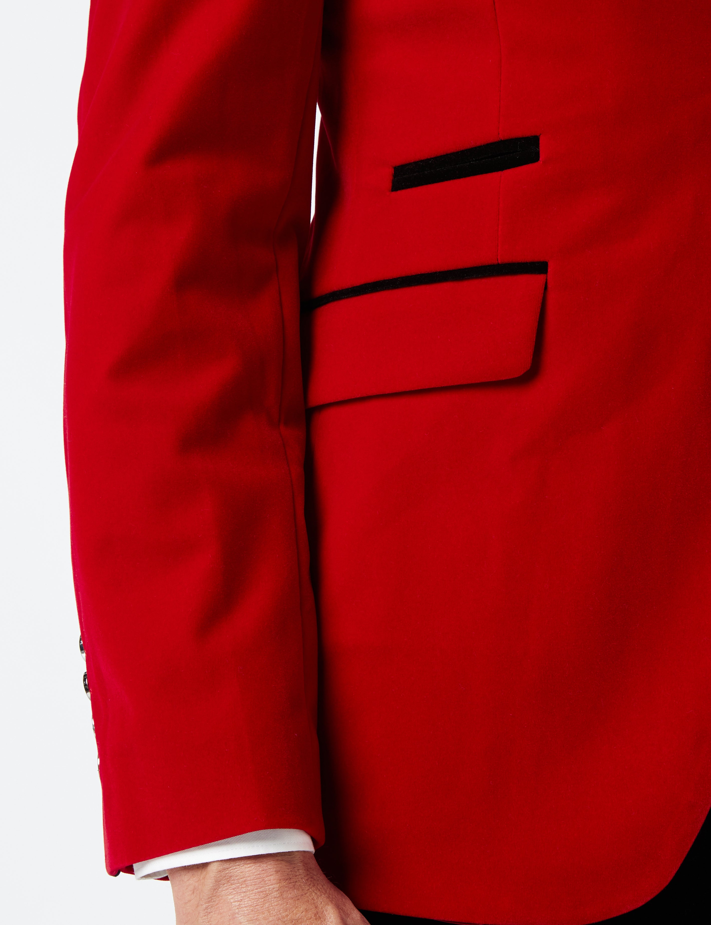 Red Soft Velvet Dinner Jacket