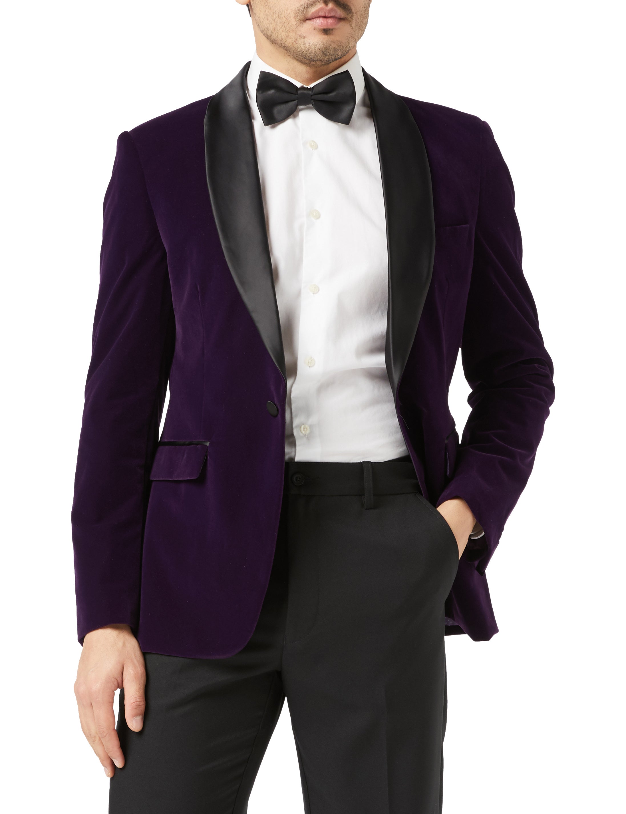 Tuxedo Purple Soft Velvet Jacket