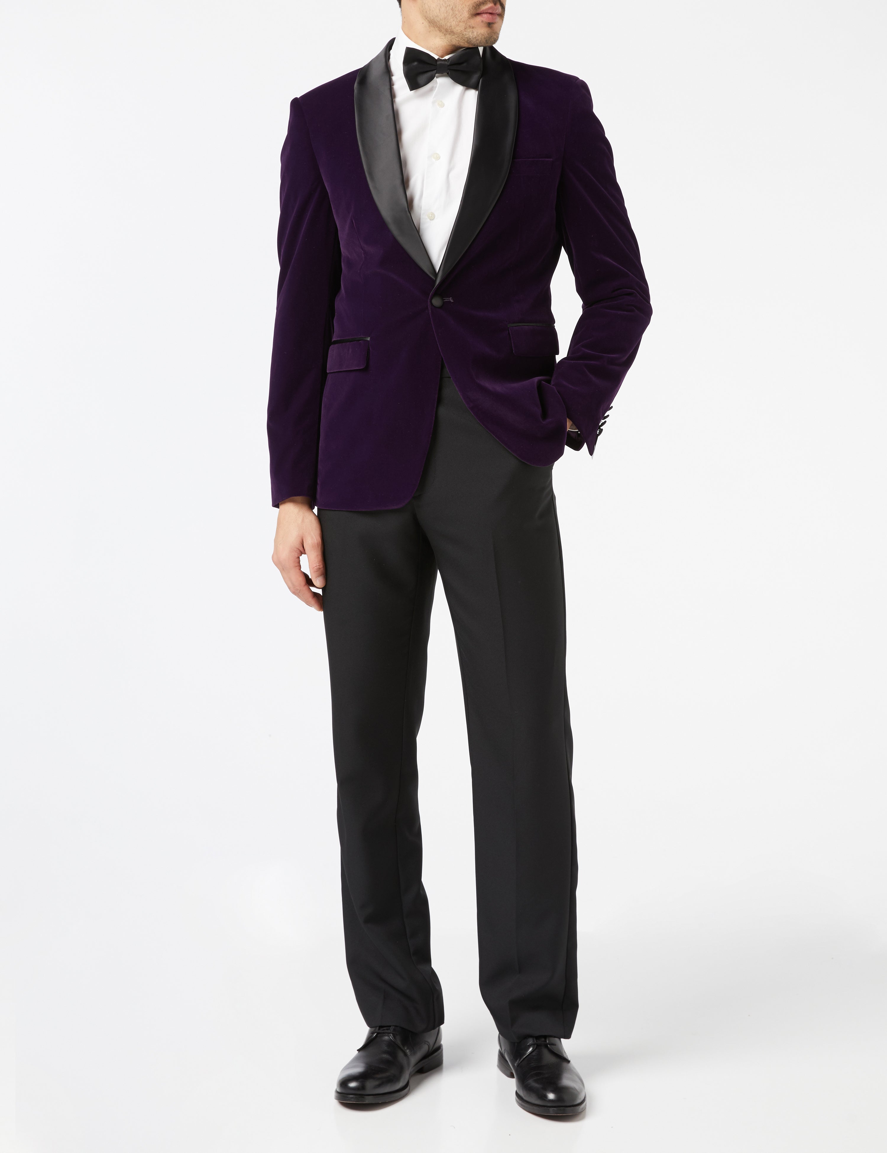 Tuxedo Purple Soft Velvet Jacket