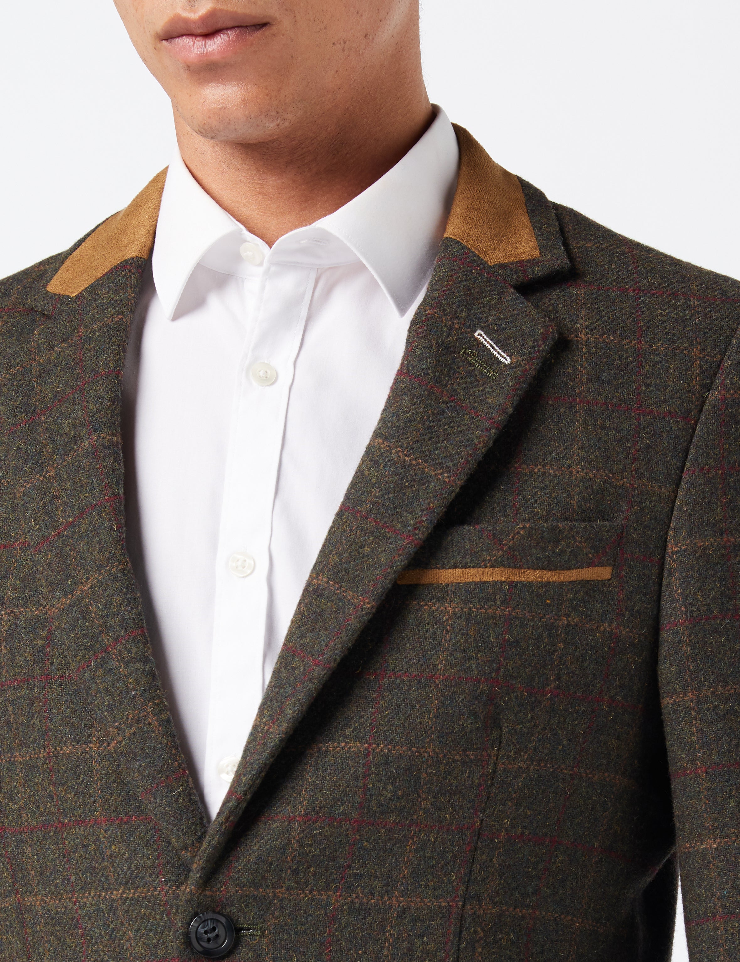 VITORI - VESTE À CARREAUX EN TWEED VERT