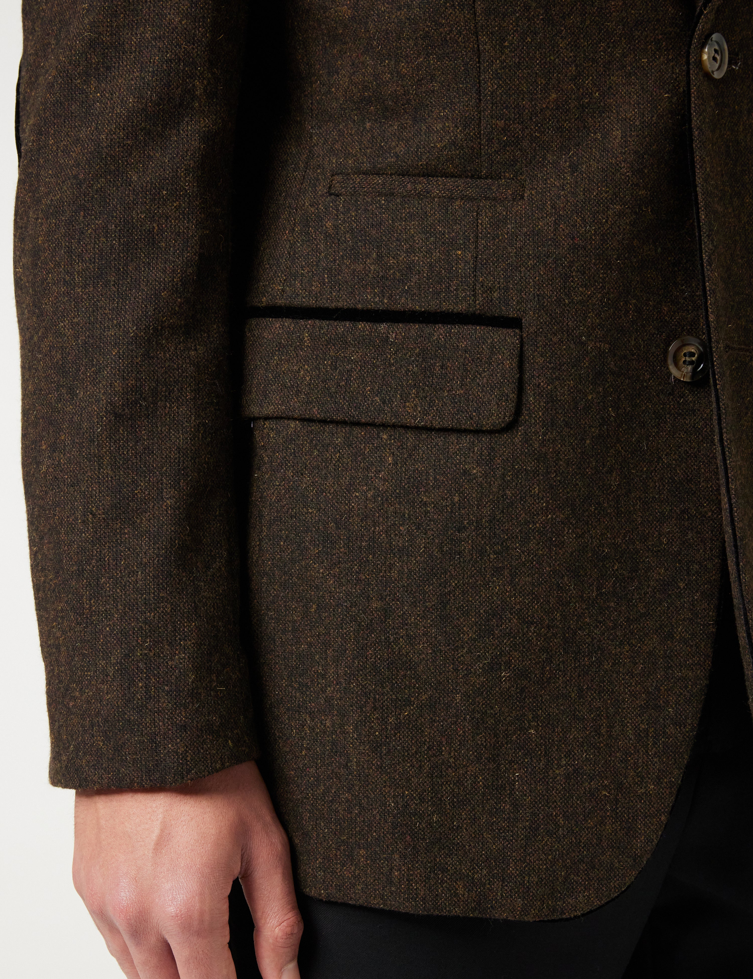 DANE – DUNKELBRAUNER BLAZER AUS TWEED