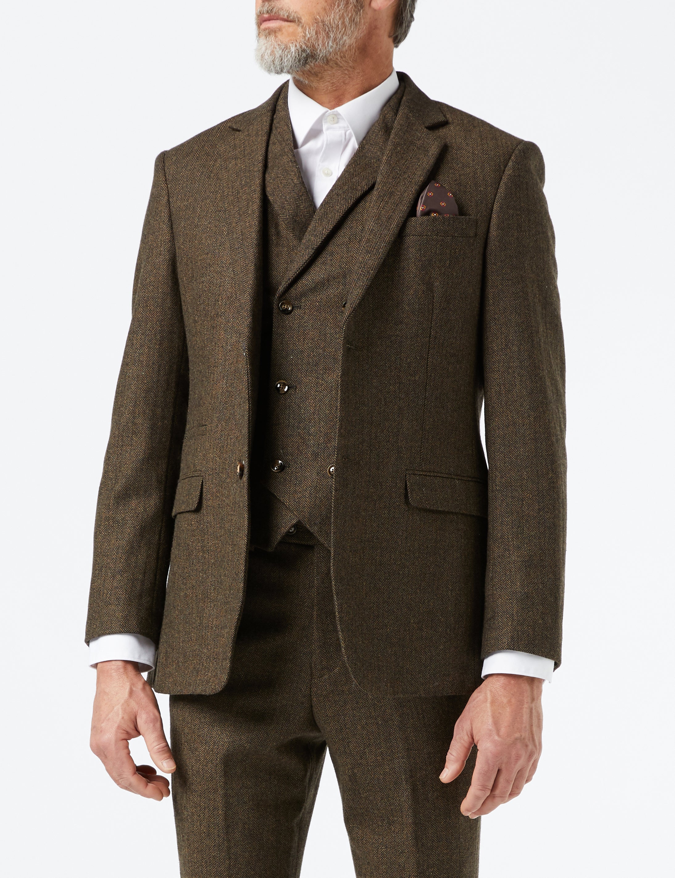Double breasted tweed best sale suit
