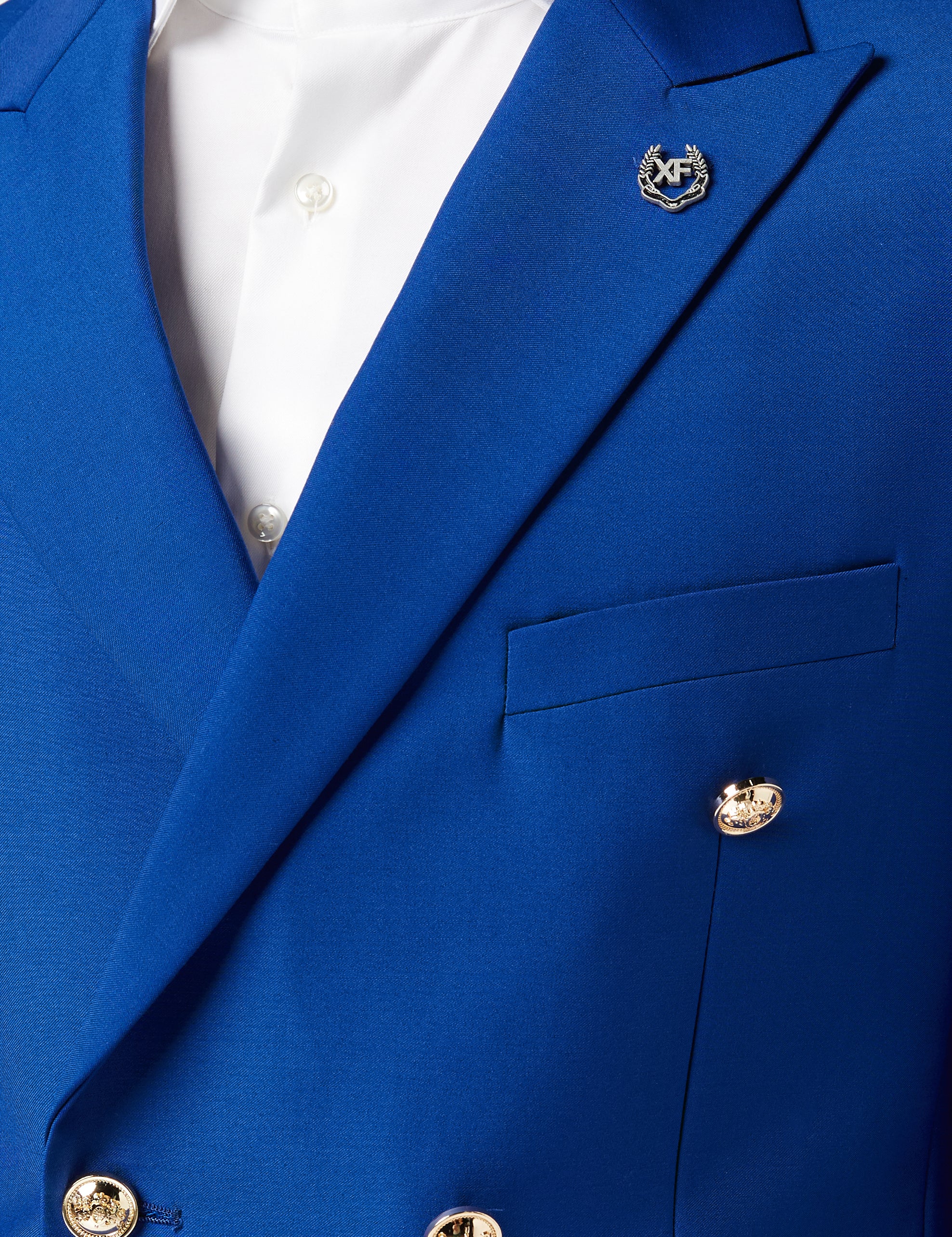 Blue Double Breasted Gold Button Jacket