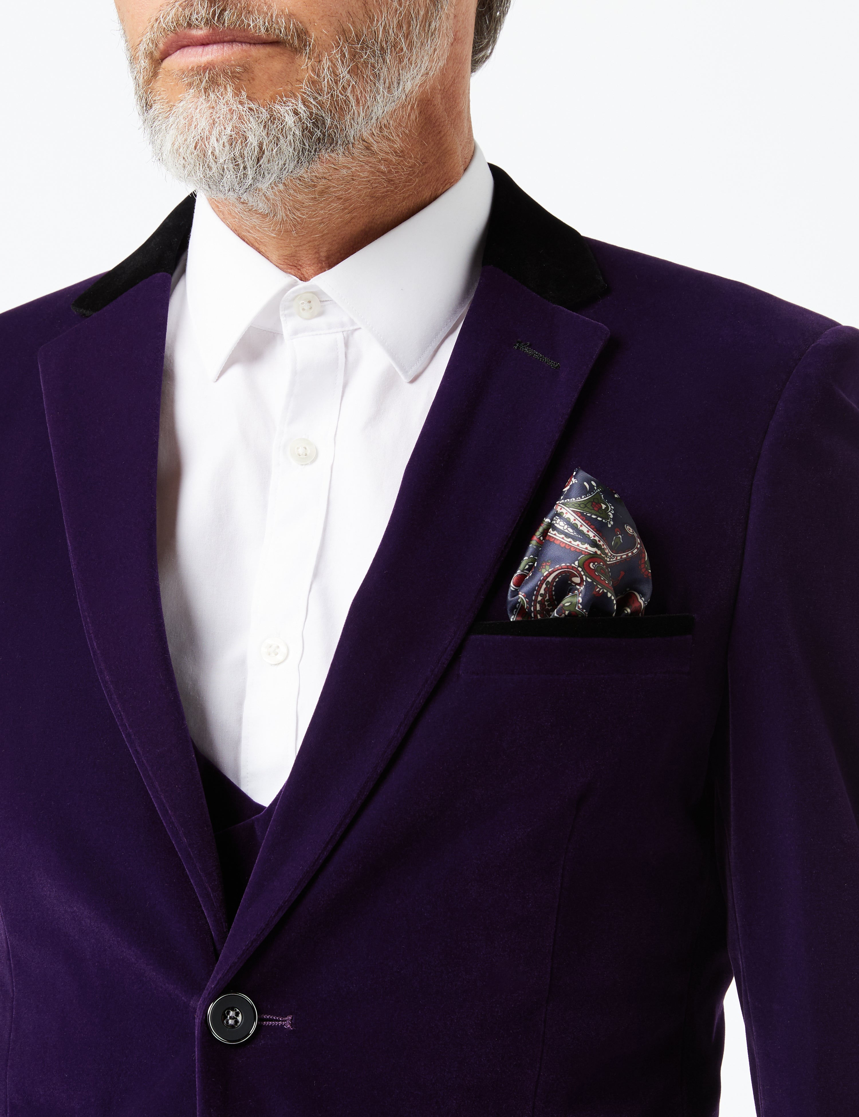 Purple Velvet 3 Piece Wedding Suit