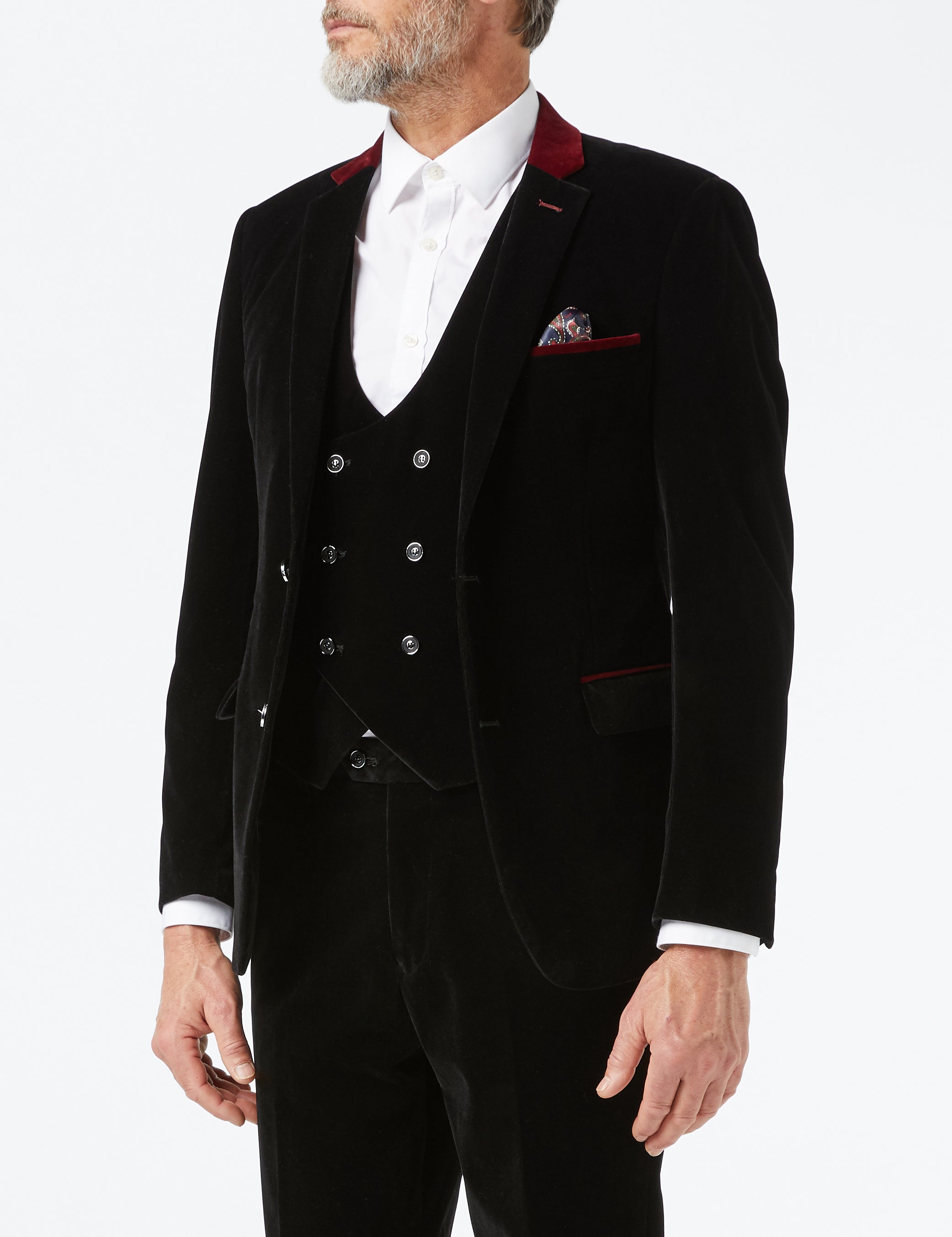 Black Velvet 3 Piece Wedding Suit