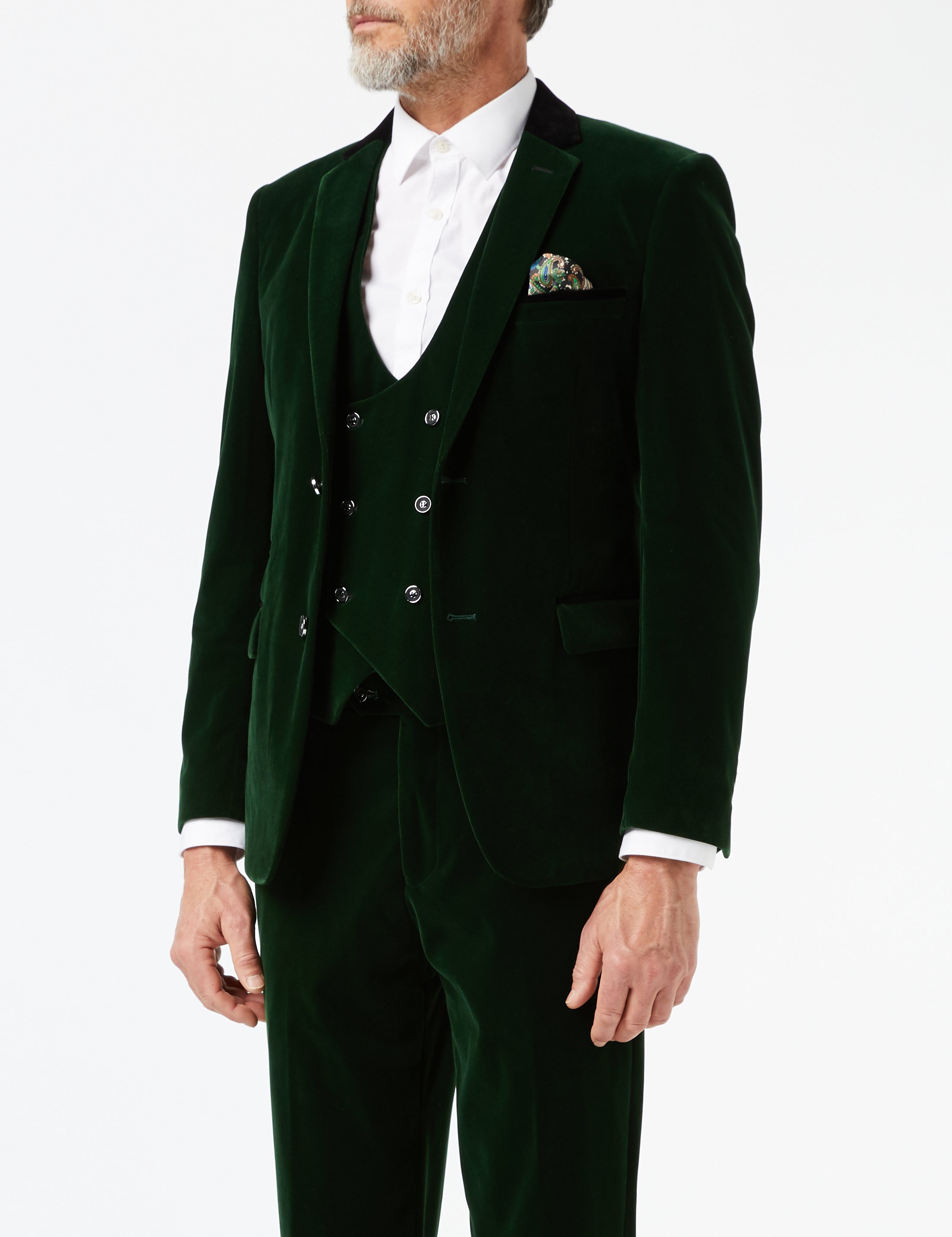 Green Velvet 3 Piece Wedding Suit