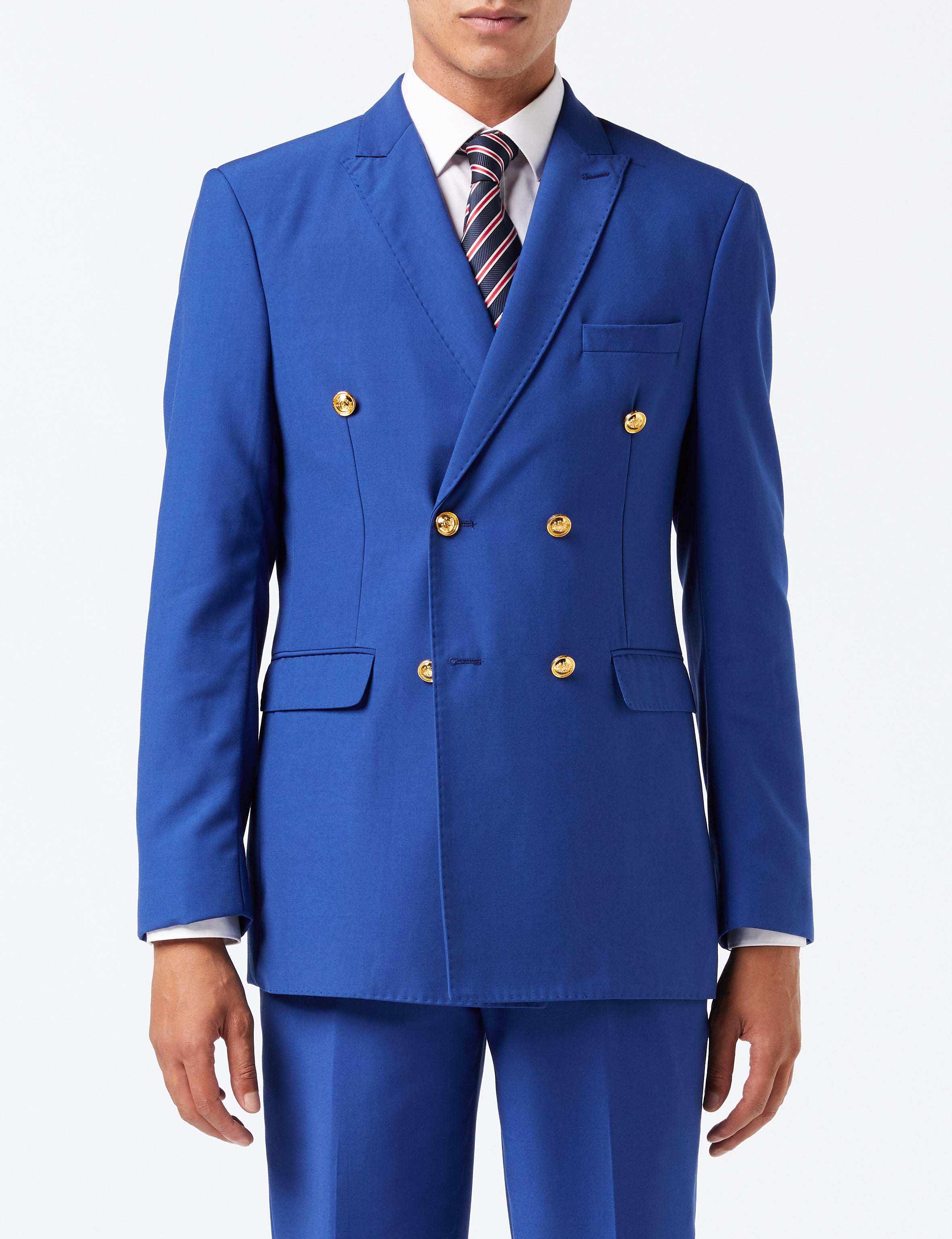 BLUE DOUBLE BREASTED GOLD BUTTON SUIT