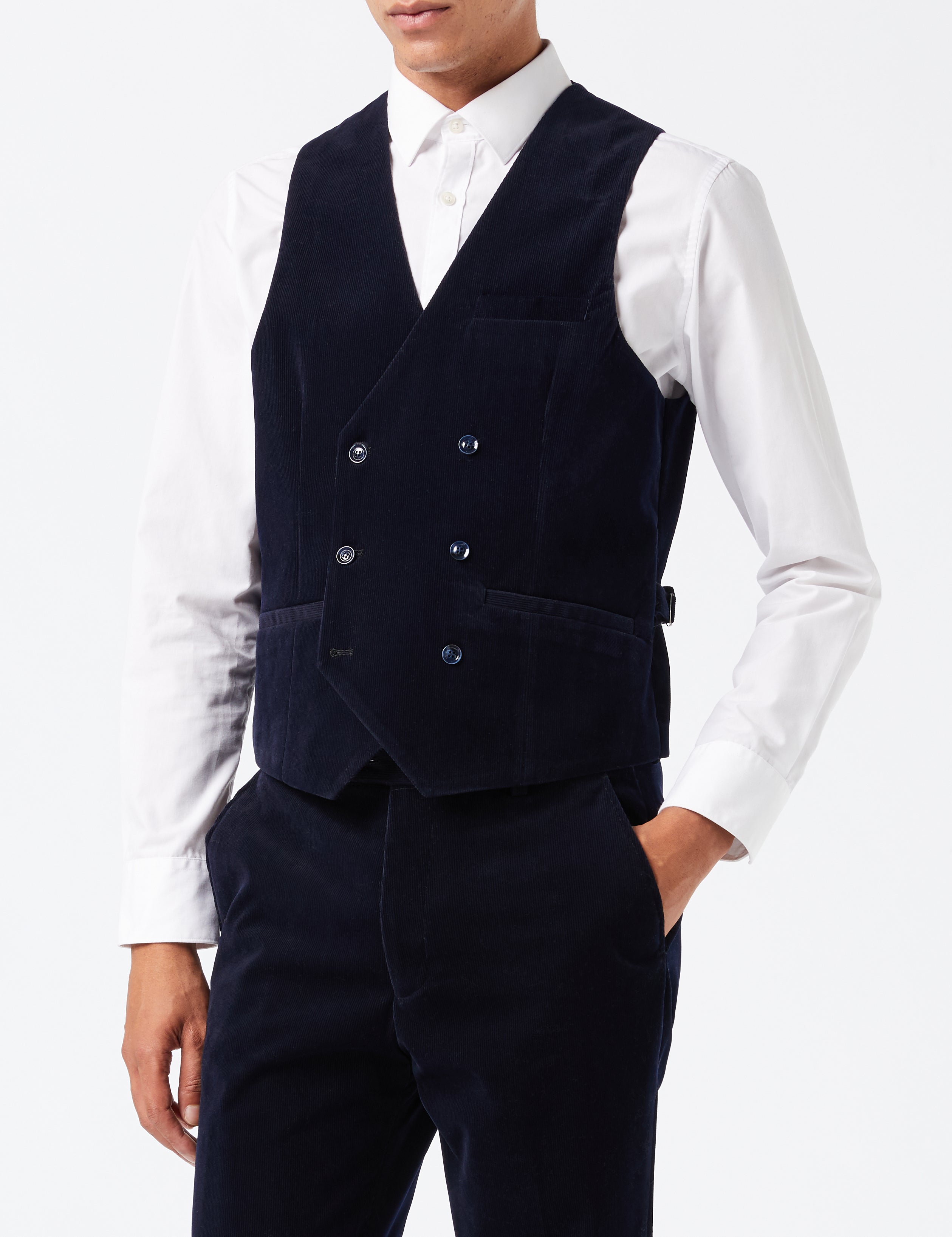 MATTHEW – MARINEBLAUER ZWEIREIHIGER ANZUG AUS CORD