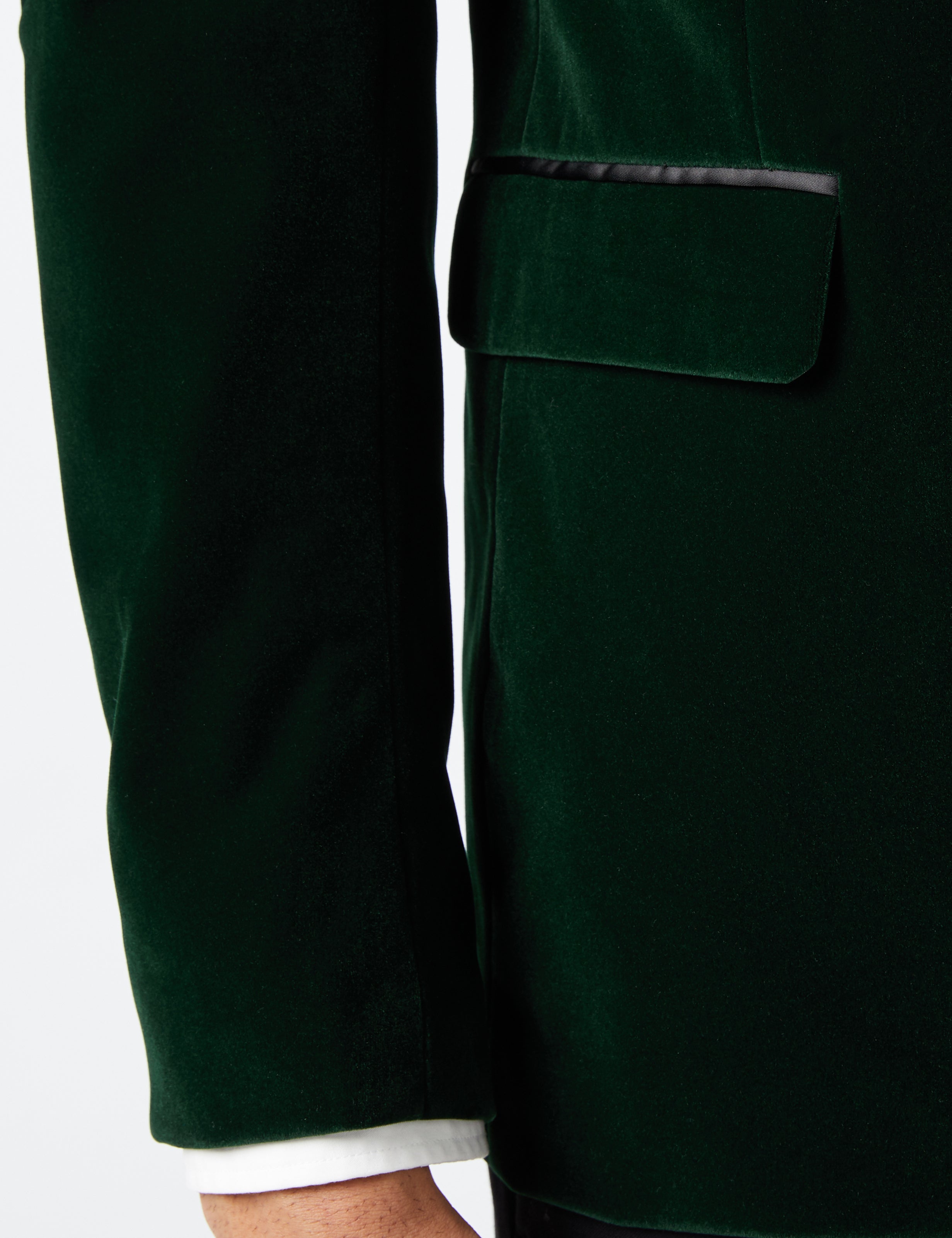 DINNER MAK – Grüne Smokingjacke aus weichem Samt
