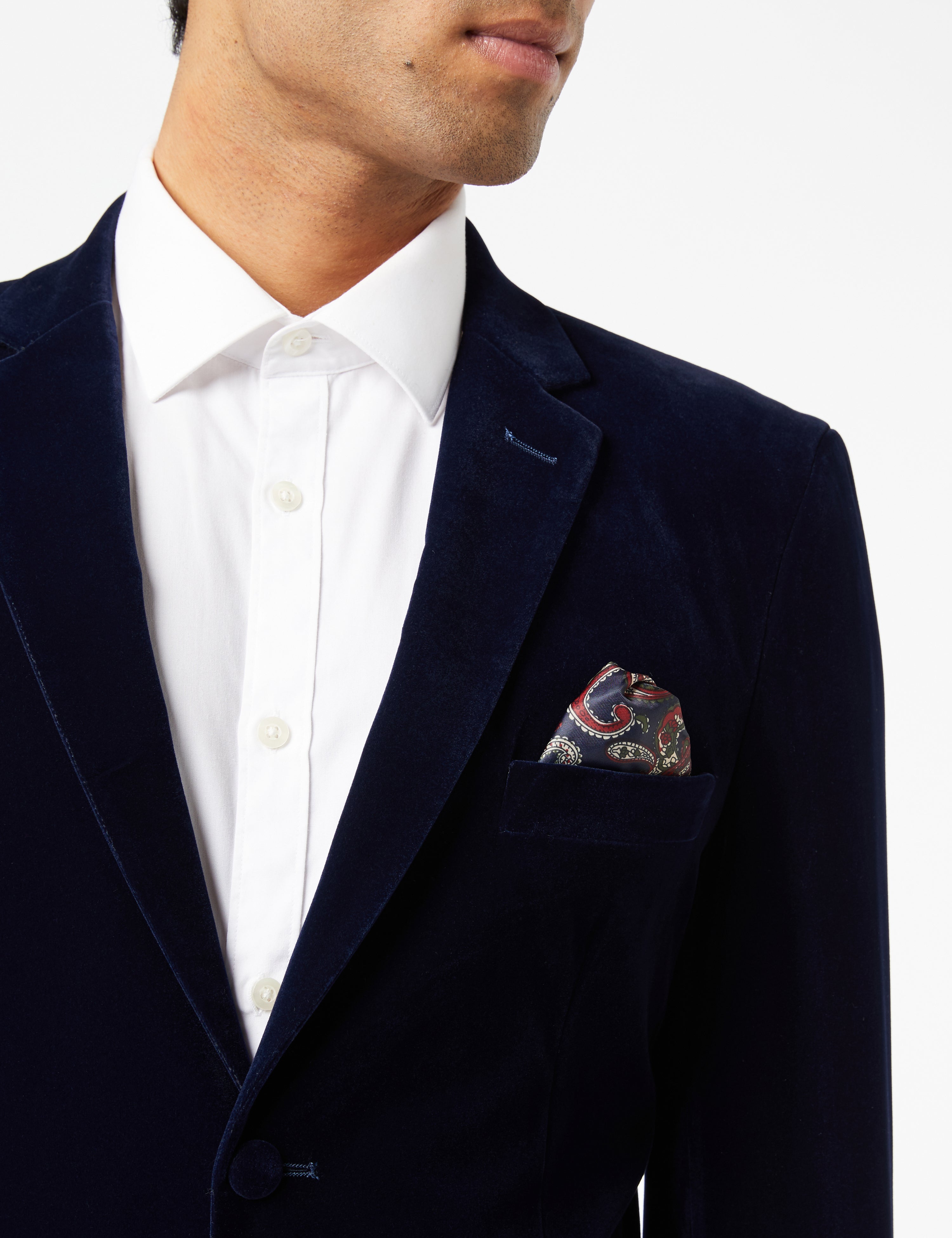 GARY - BLAZER EN VELOURS MARINE