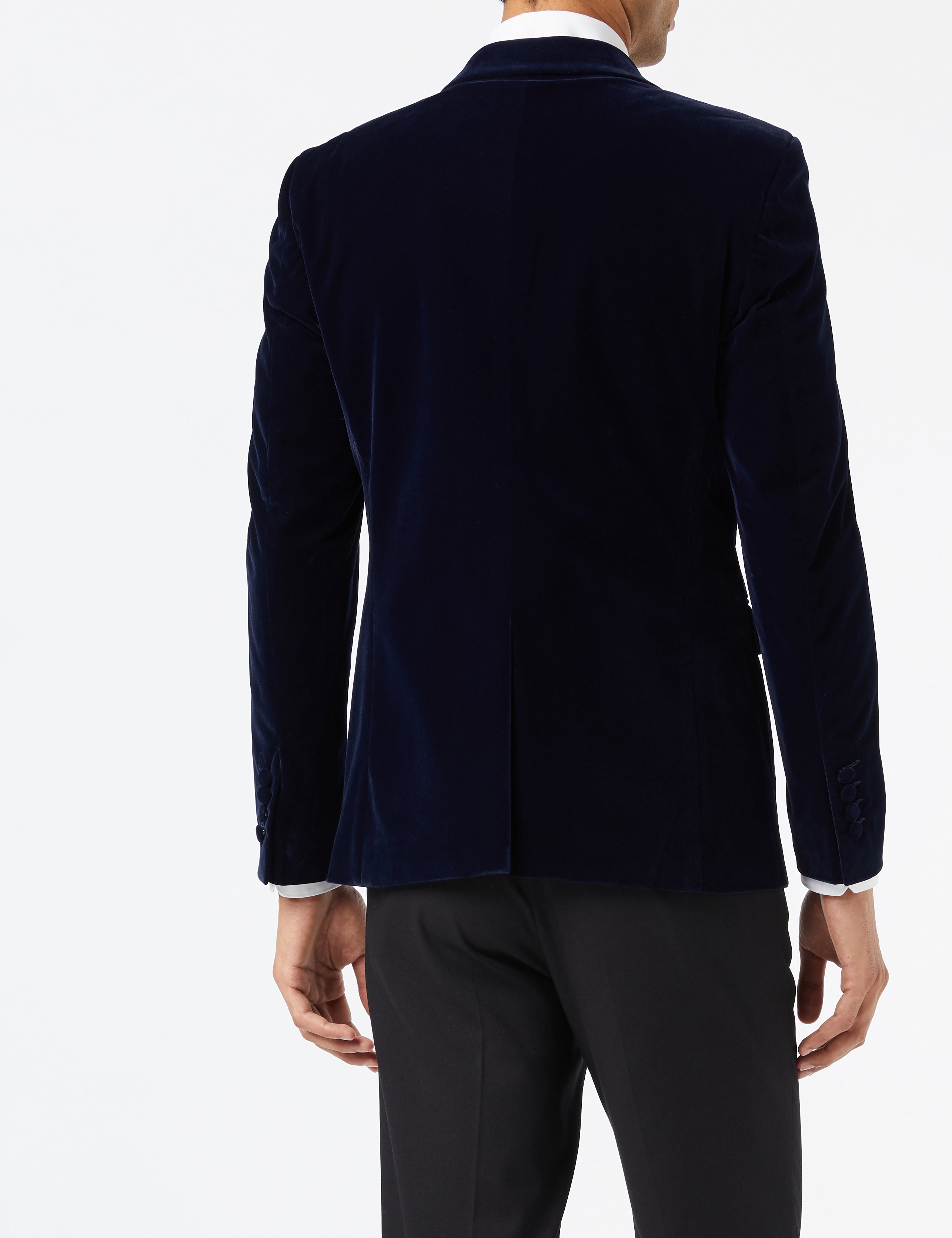 GARY - BLAZER EN VELOURS MARINE