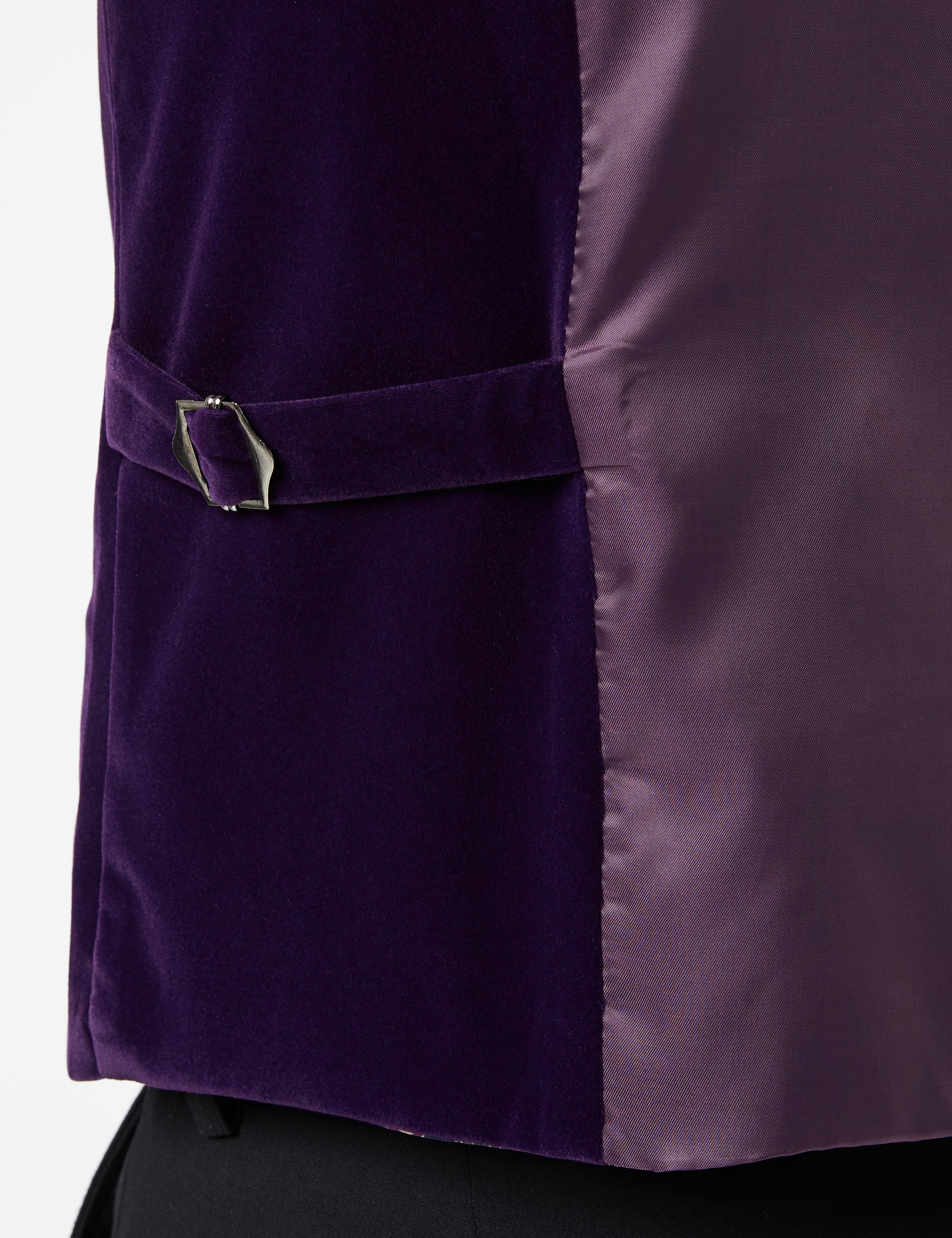 RICKY - PURPLE VELVET DOUBLE BREASTED COLLAR WAISTCOAT