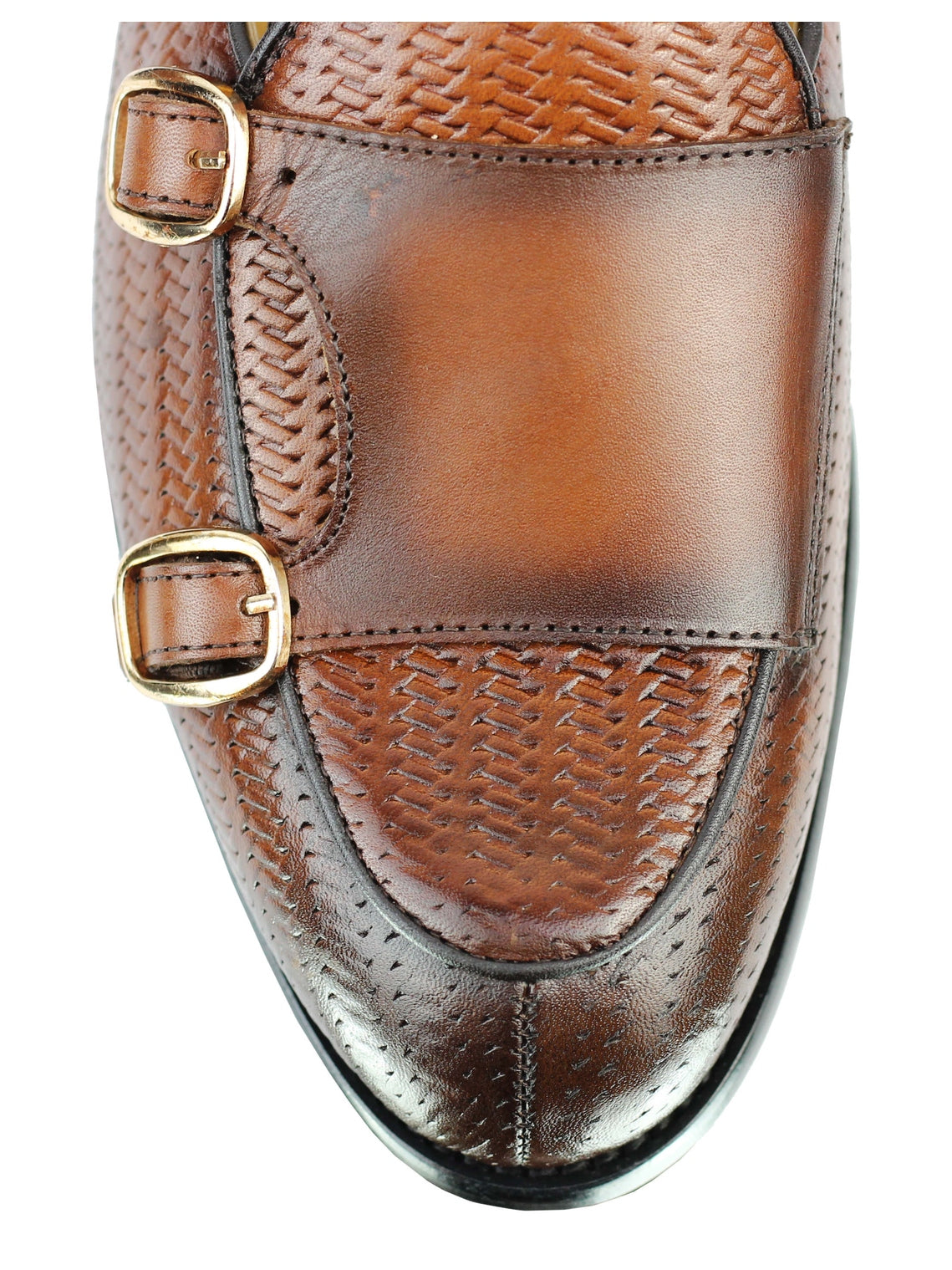 Real Leather Double Monk Strap Brown Loafer