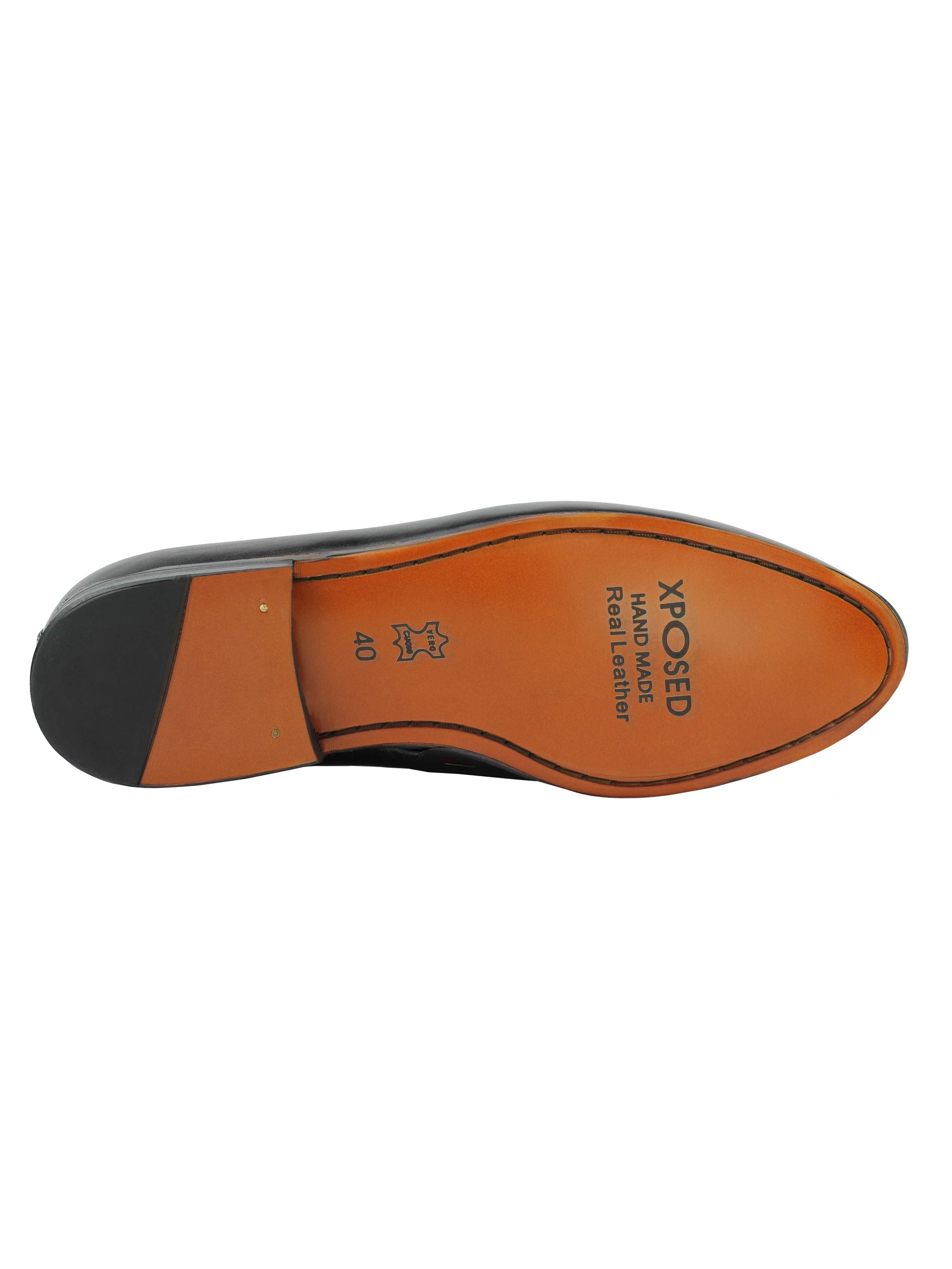 Mors de cheval en cuir véritable Snaffel Mocassins noirs