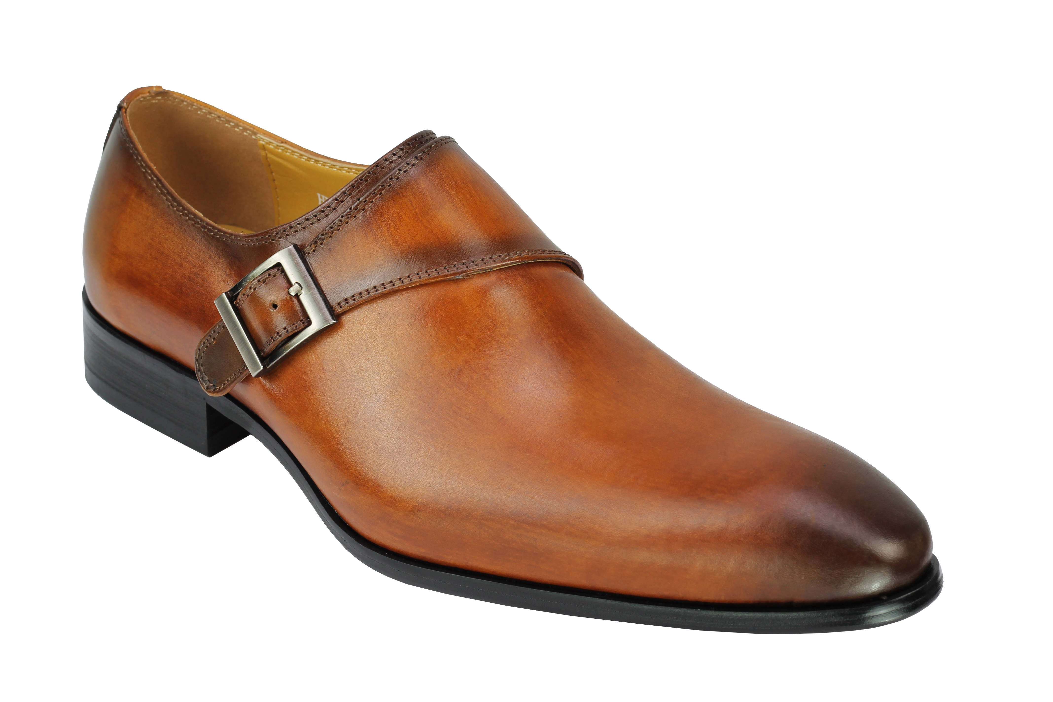Real Leather Buckle Strap Slip Loafers