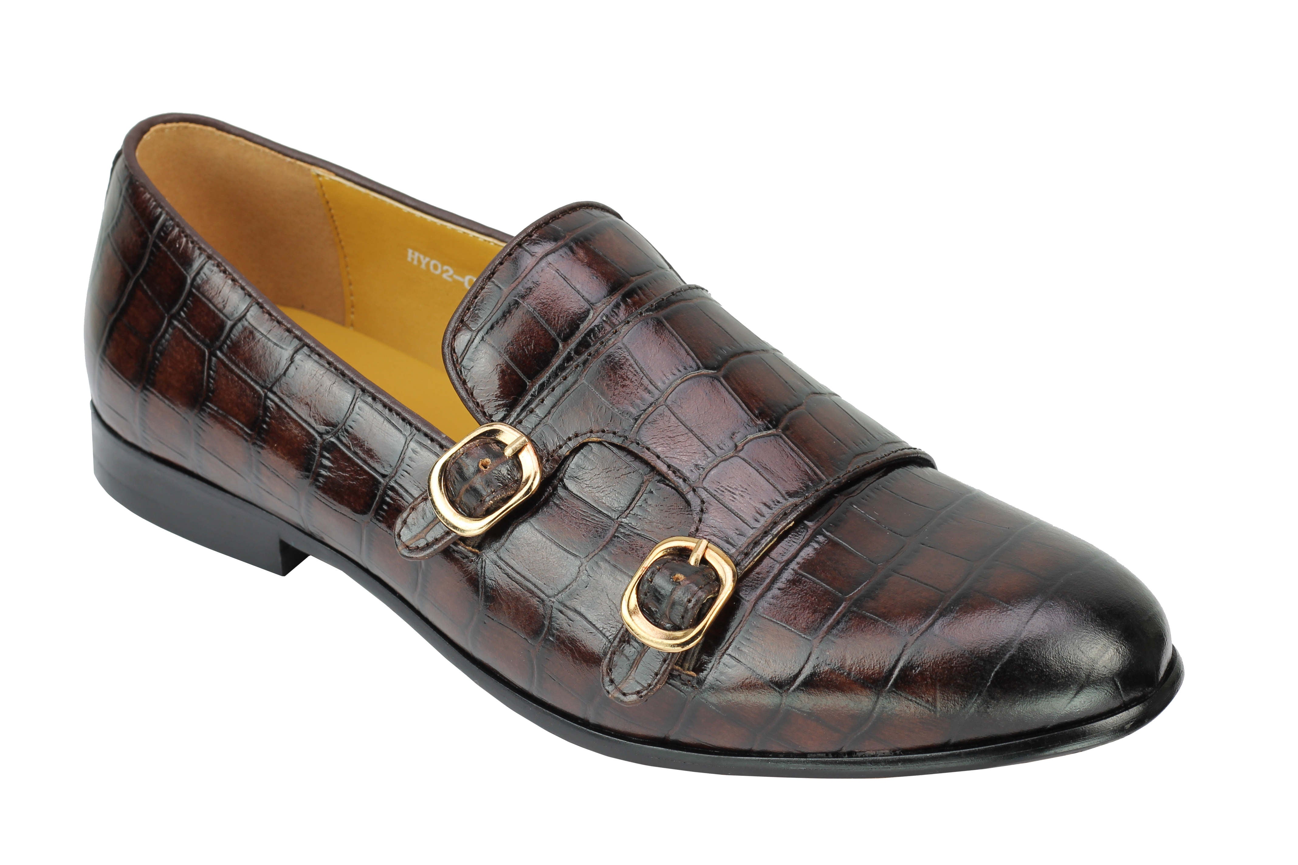 Real Leather Double Strap Monk Brown Loafer