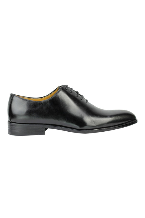 Chaussures noires à lacets en cuir véritable