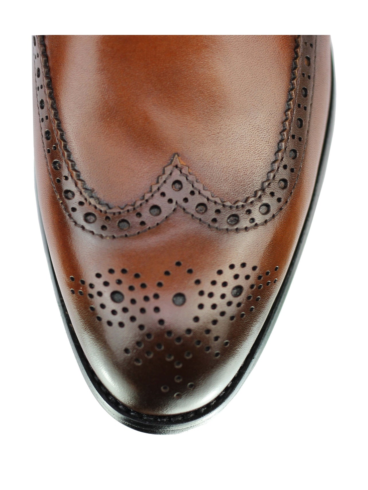 Real Leather Black Brown Brogue Monk Shoes