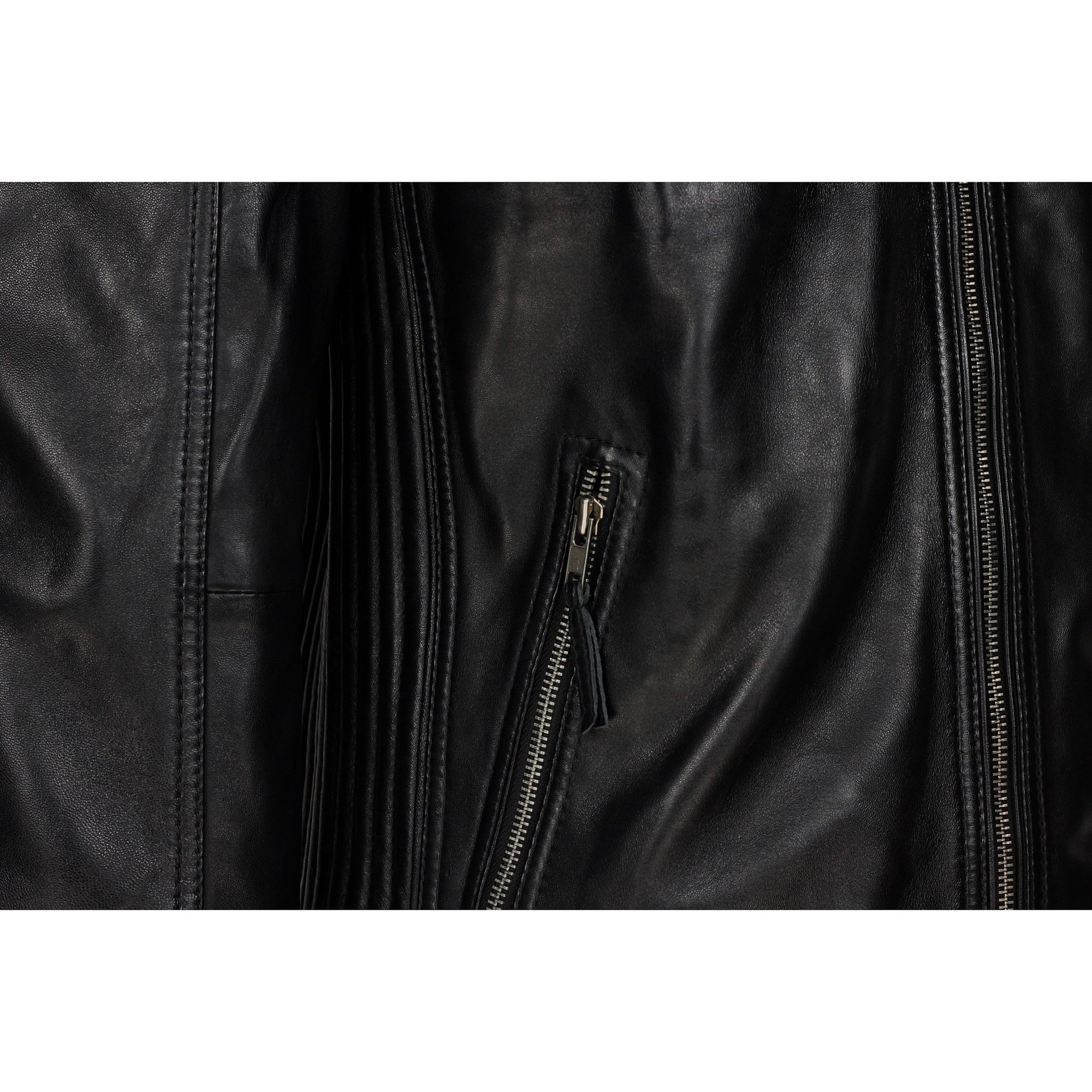 Mens New Black Real Leather Vintage Biker Style Zipped Smart Casual Retro Jacket