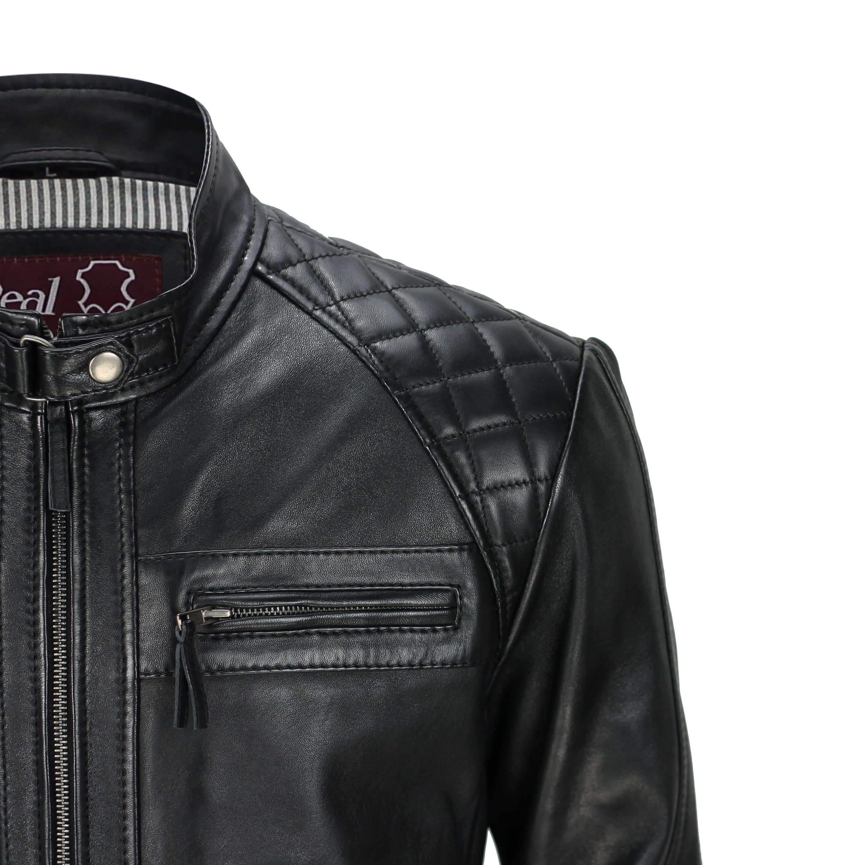 Mens New Real Soft Leather Black Vintage Zipped Smart Casual Biker Style Jacket