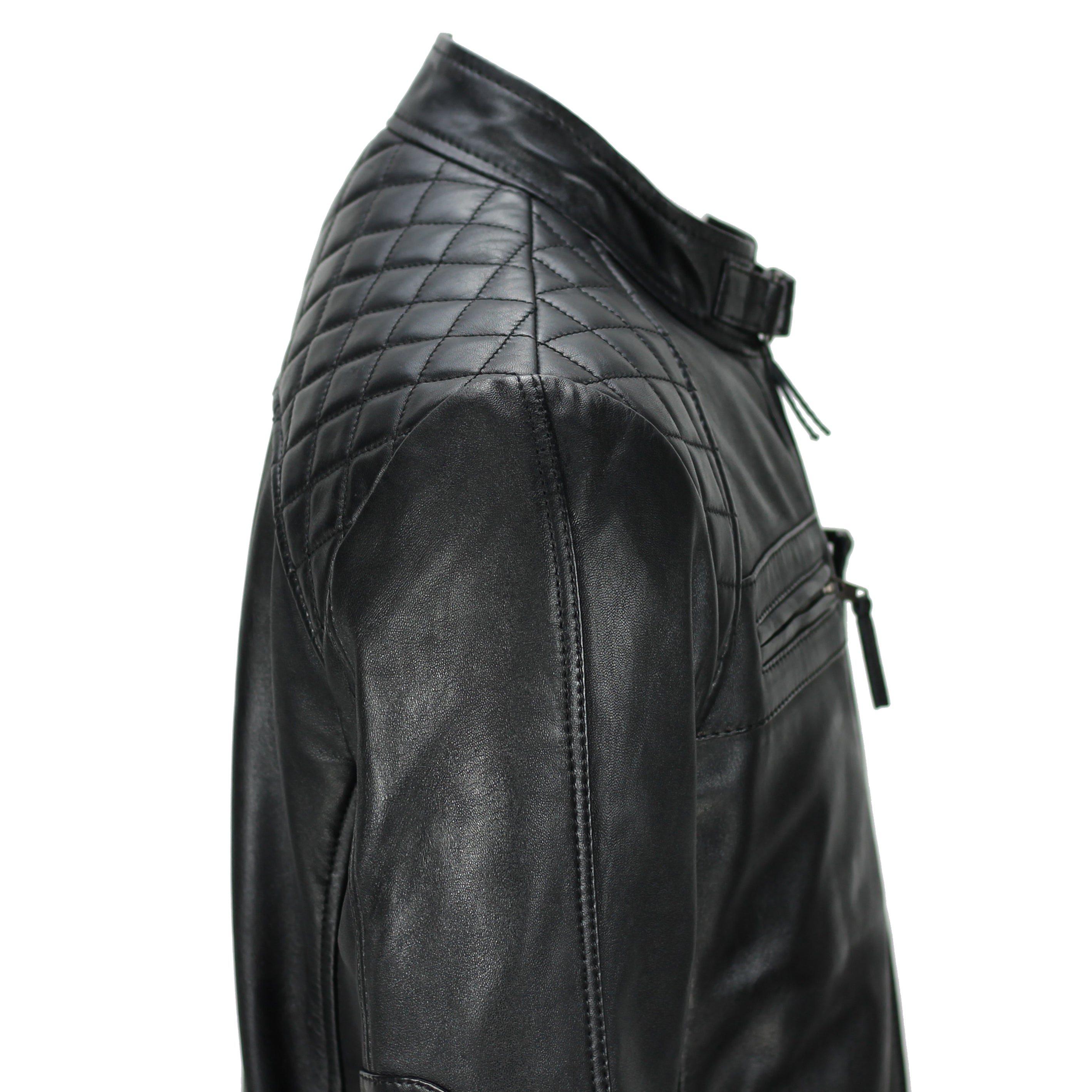 Mens New Real Soft Leather Black Vintage Zipped Smart Casual Biker Style Jacket