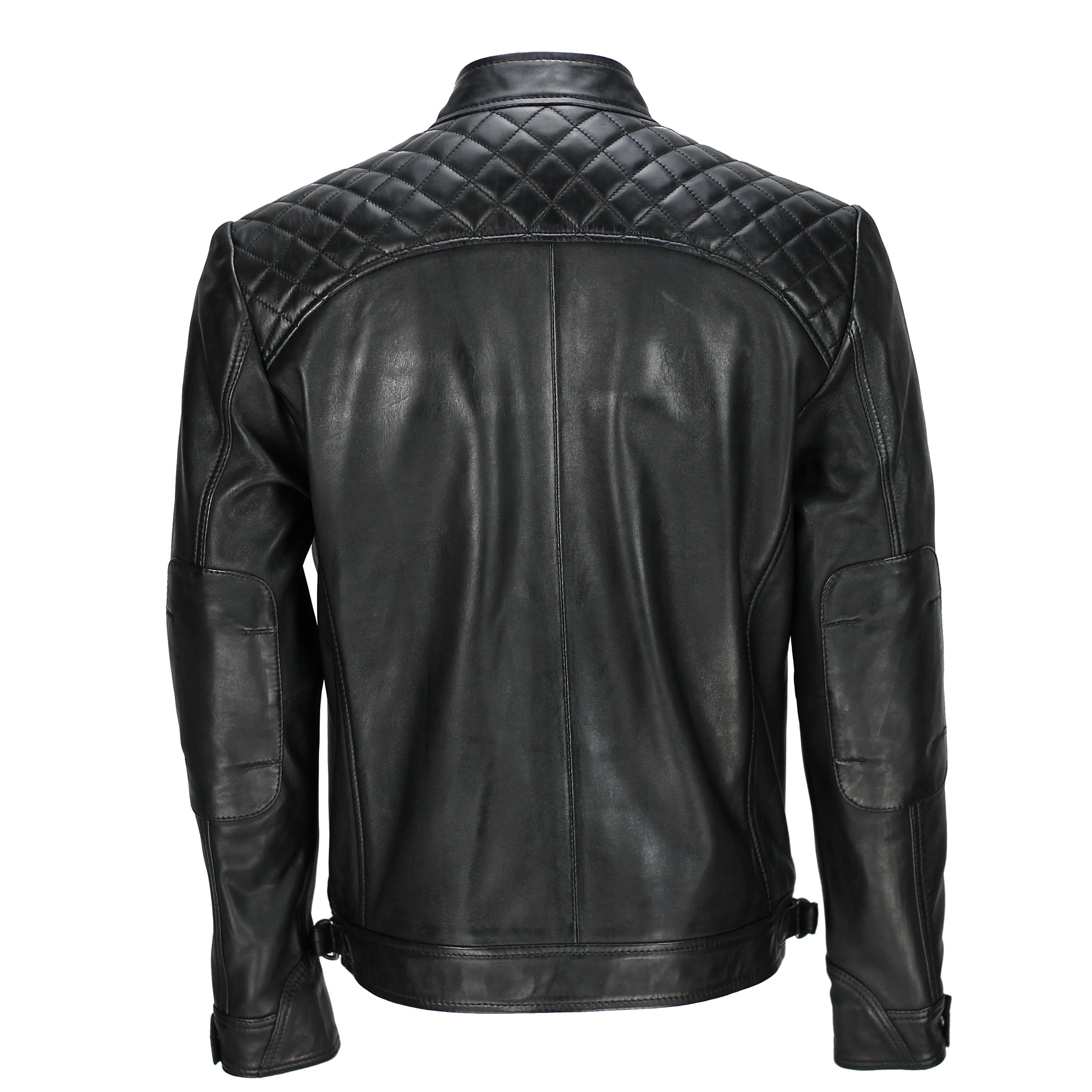 Mens New Real Soft Leather Black Vintage Zipped Smart Casual Biker Style Jacket
