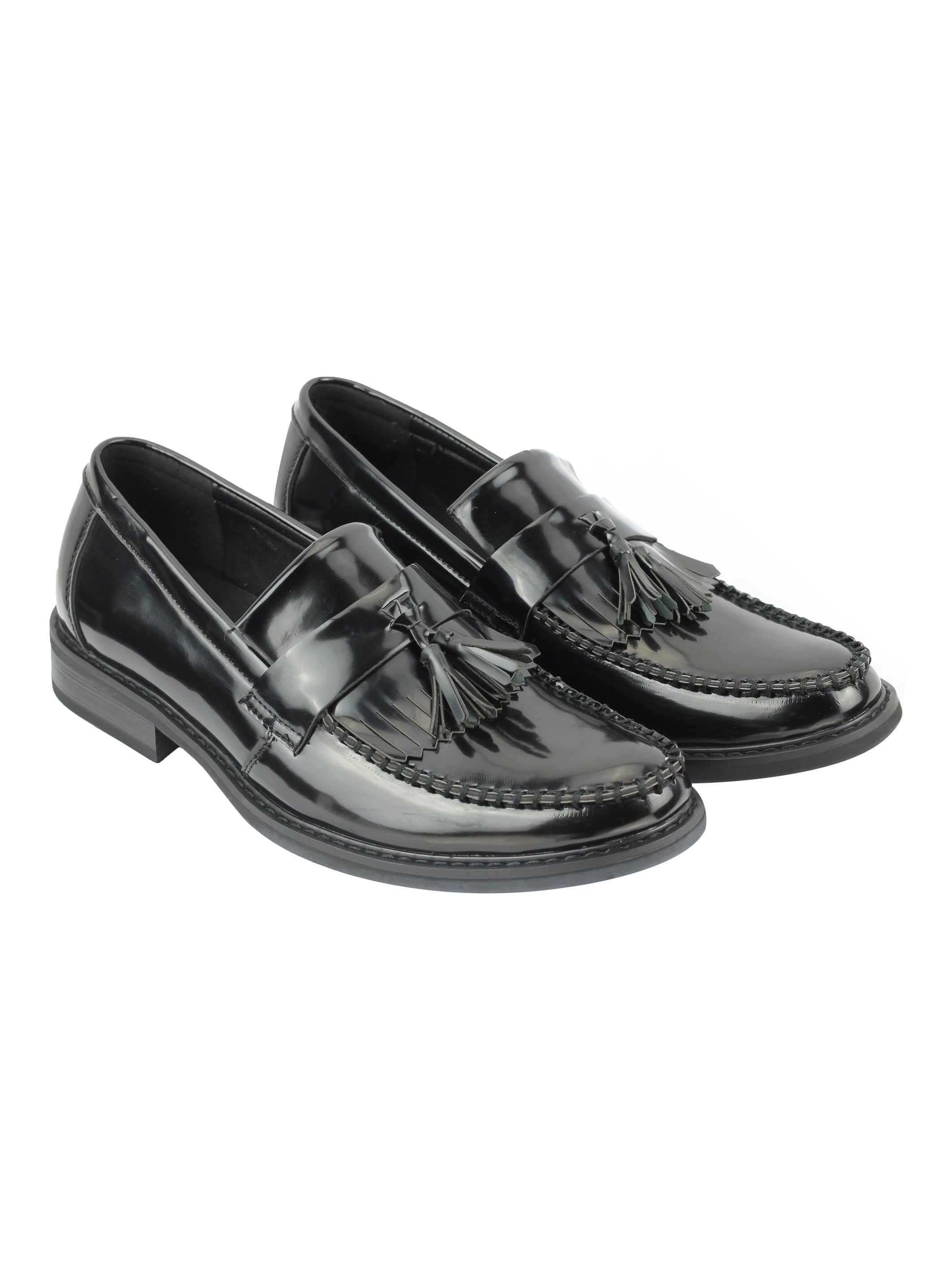 Polished Leather Tassel Loafers