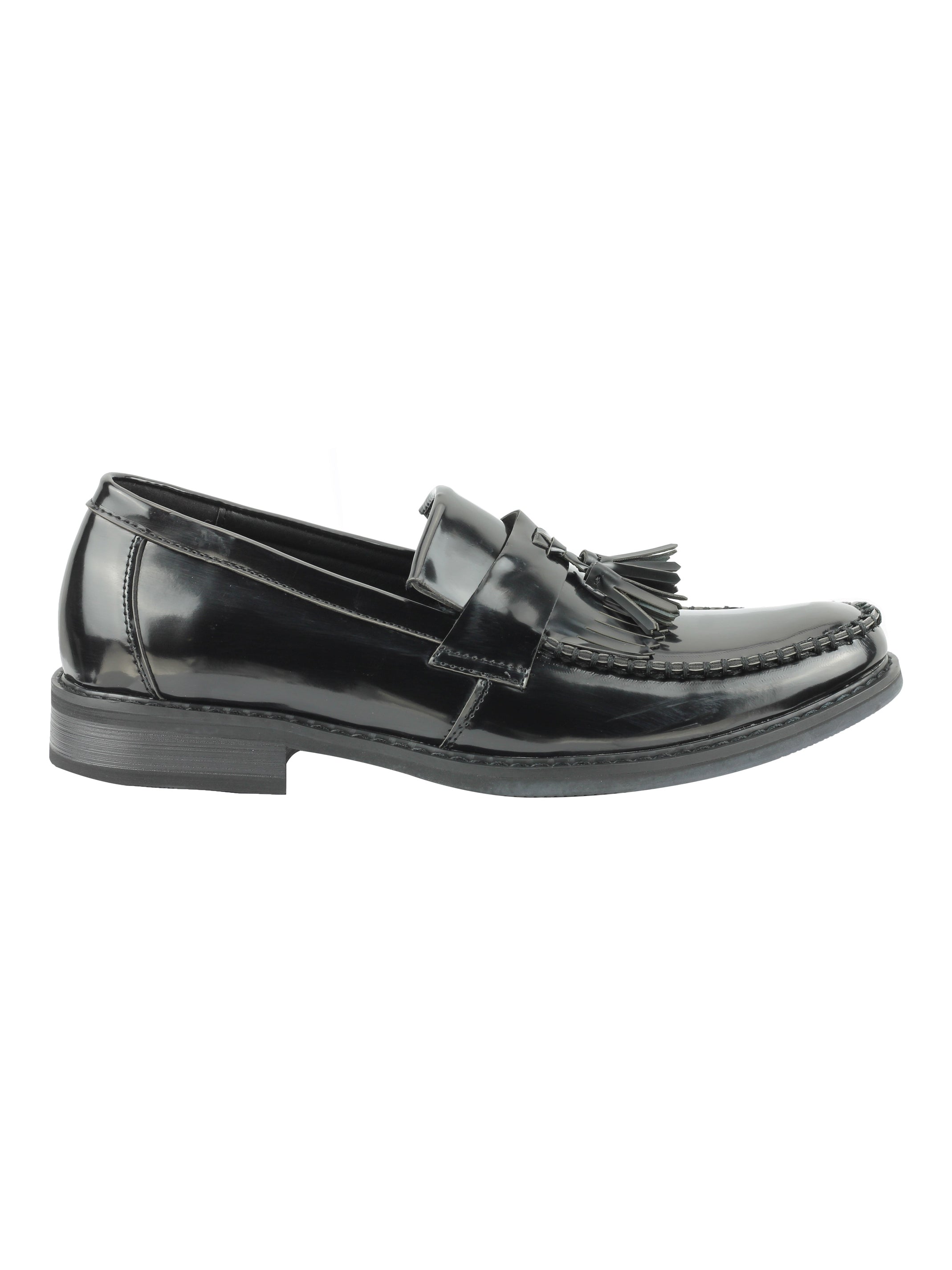 Polished Leather Tassel Loafers