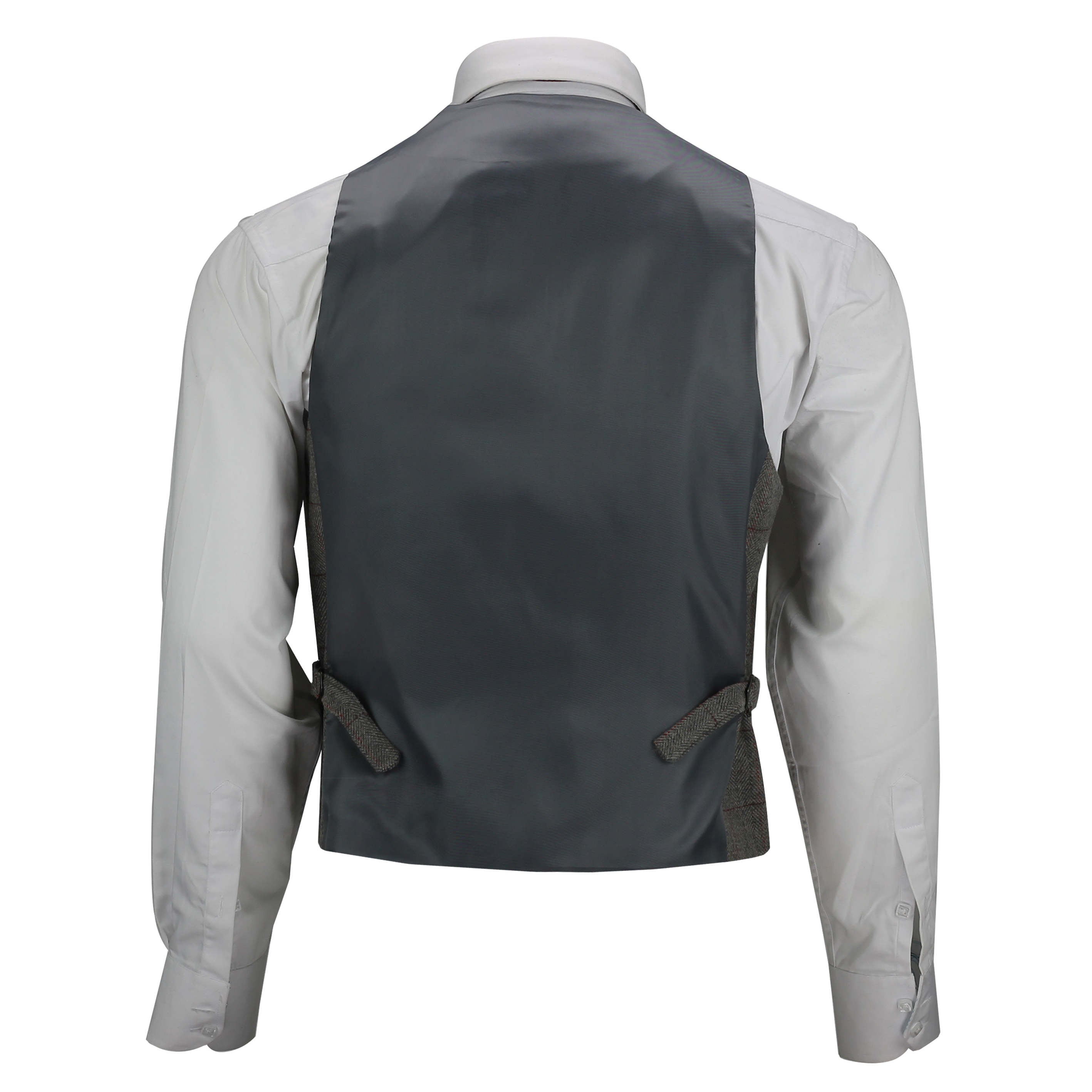 Herringbone Check Tweed Grey Waistcoat