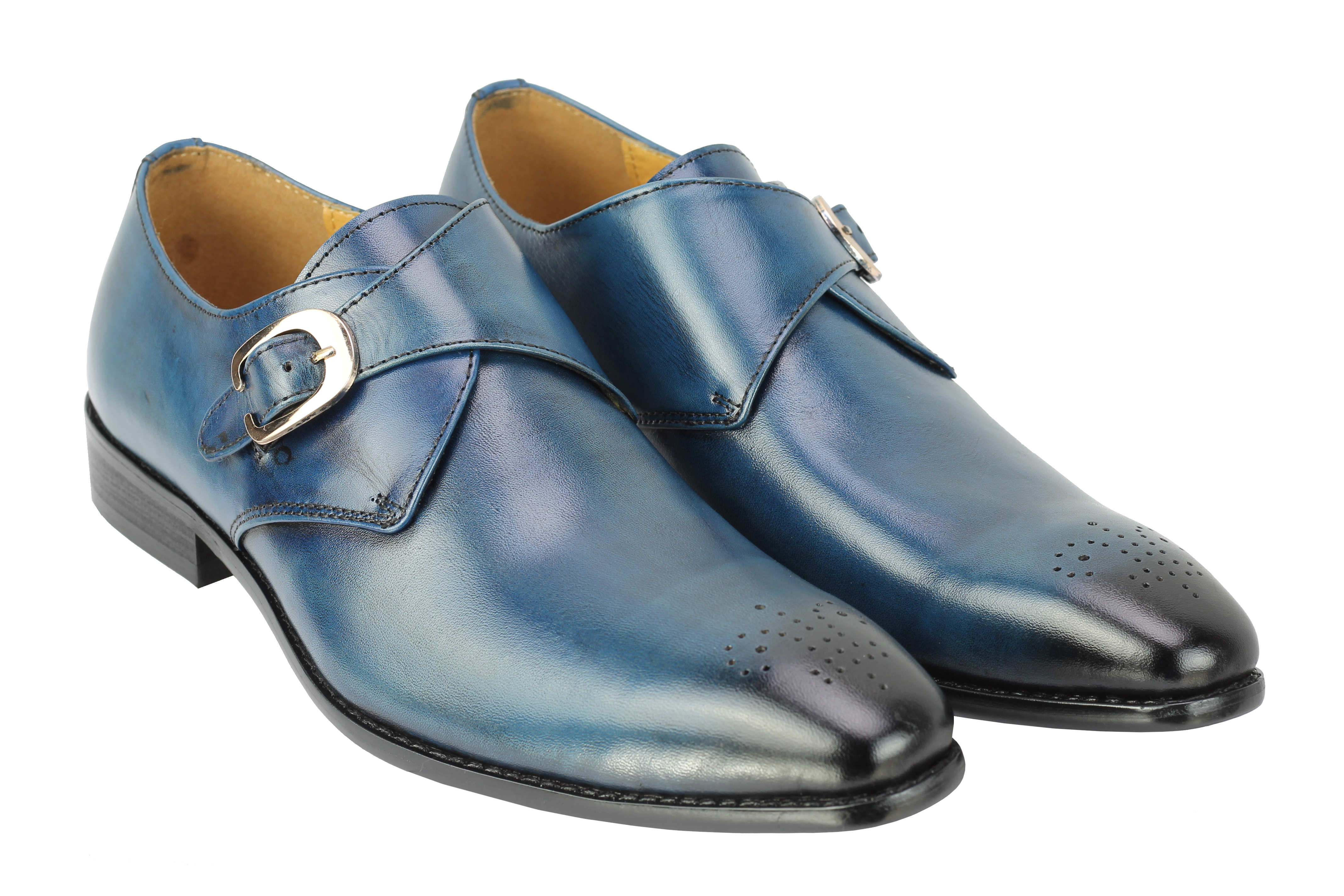 Real Leather Polished Casual Monk Shoes