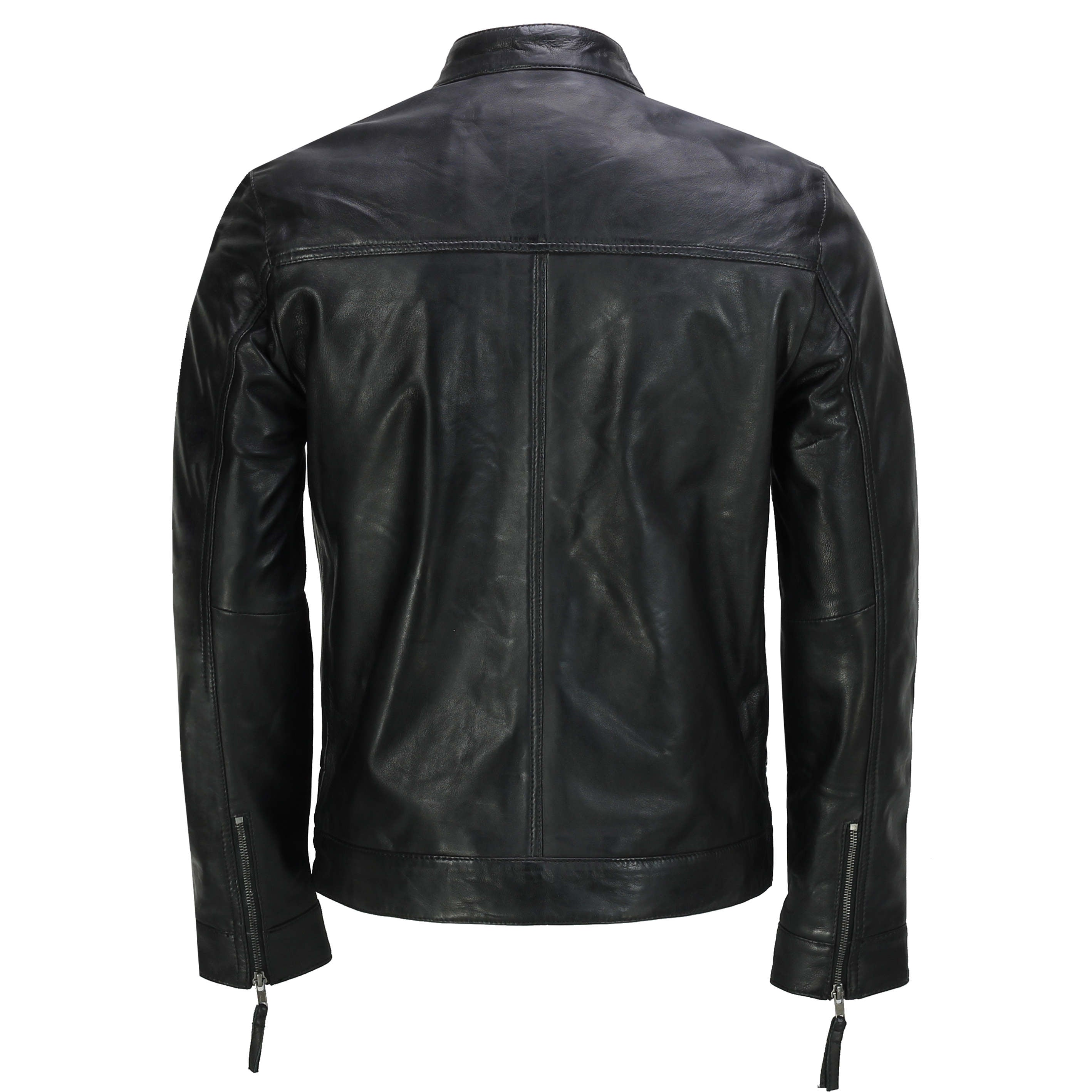Mens Leather Black Biker Jacket