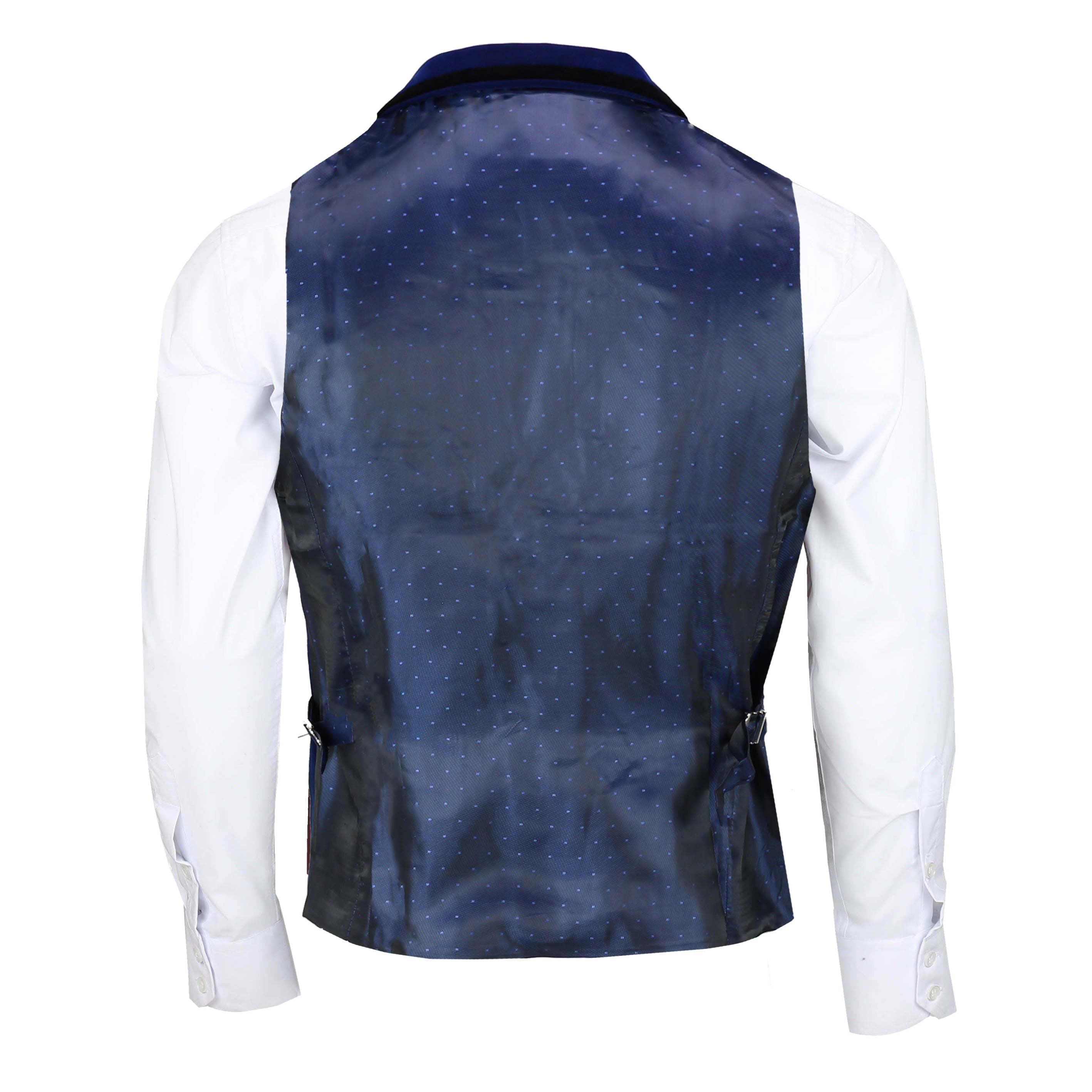 Blue Velvet Collar Waistcoat