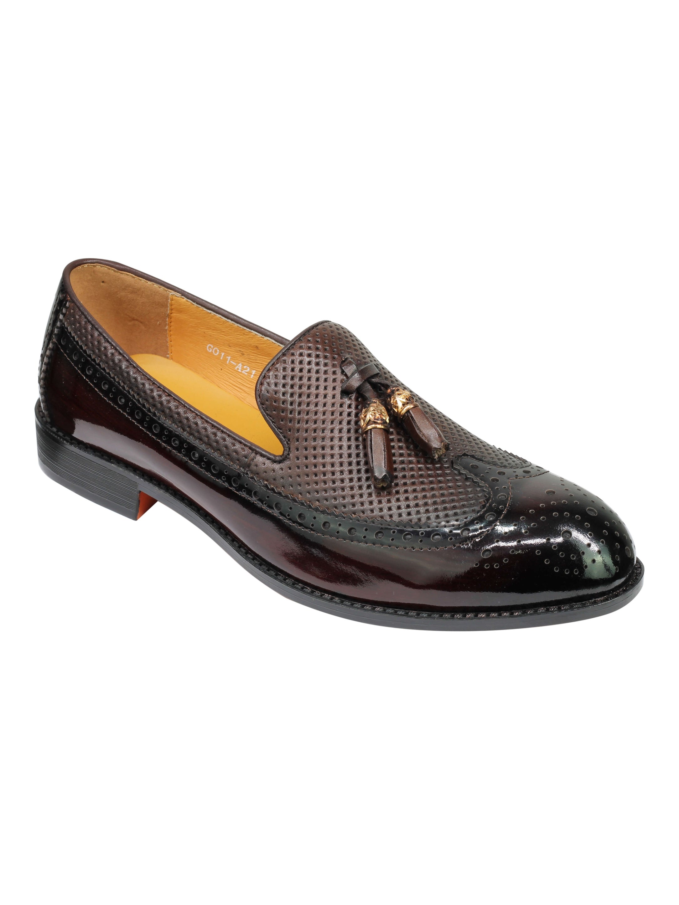 Real Leather Patent Tassel Slip Loafers