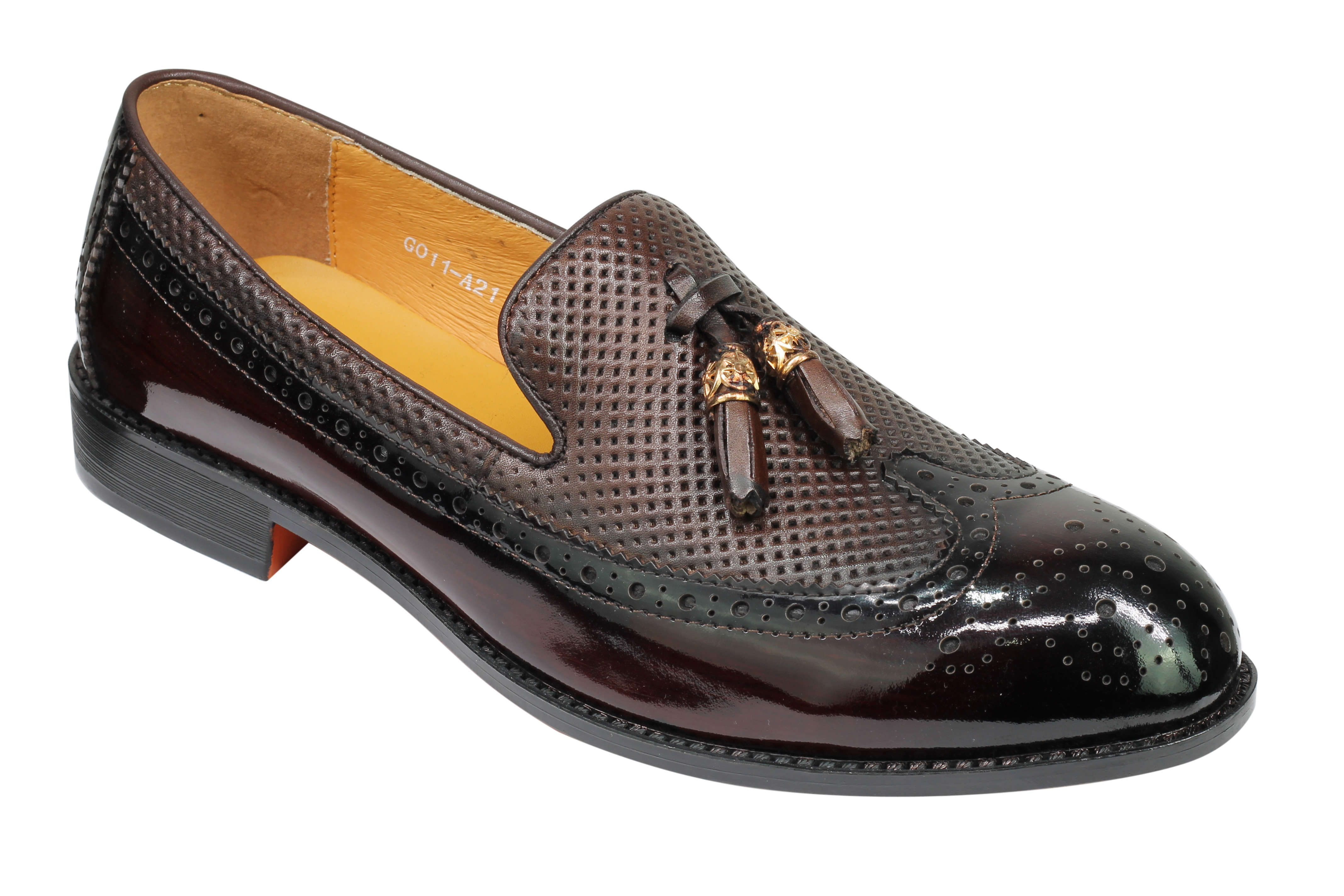 Real Leather Patent Tassel Slip Loafers