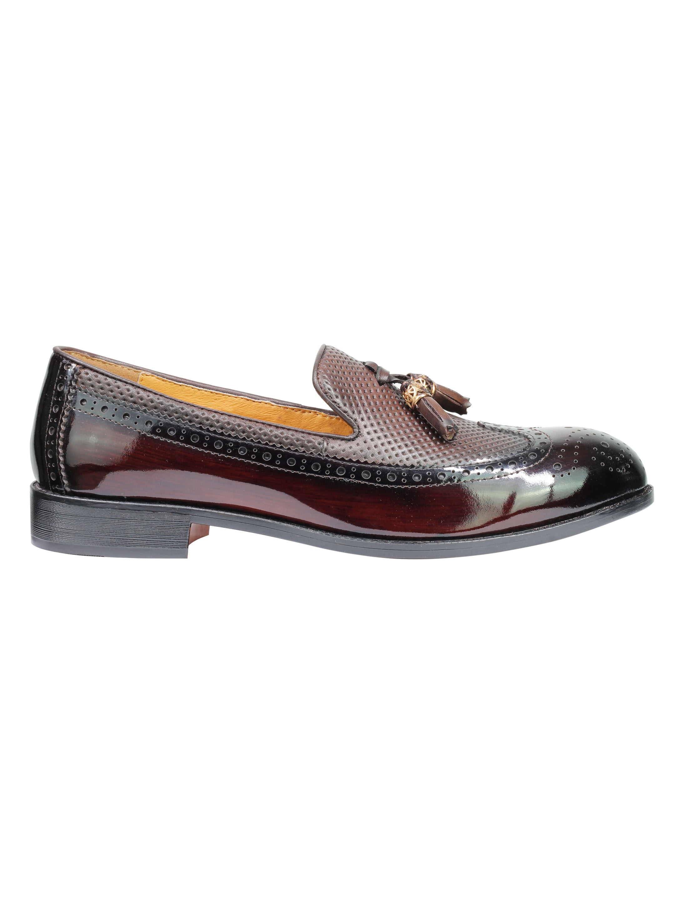 Real Leather Patent Tassel Slip Loafers