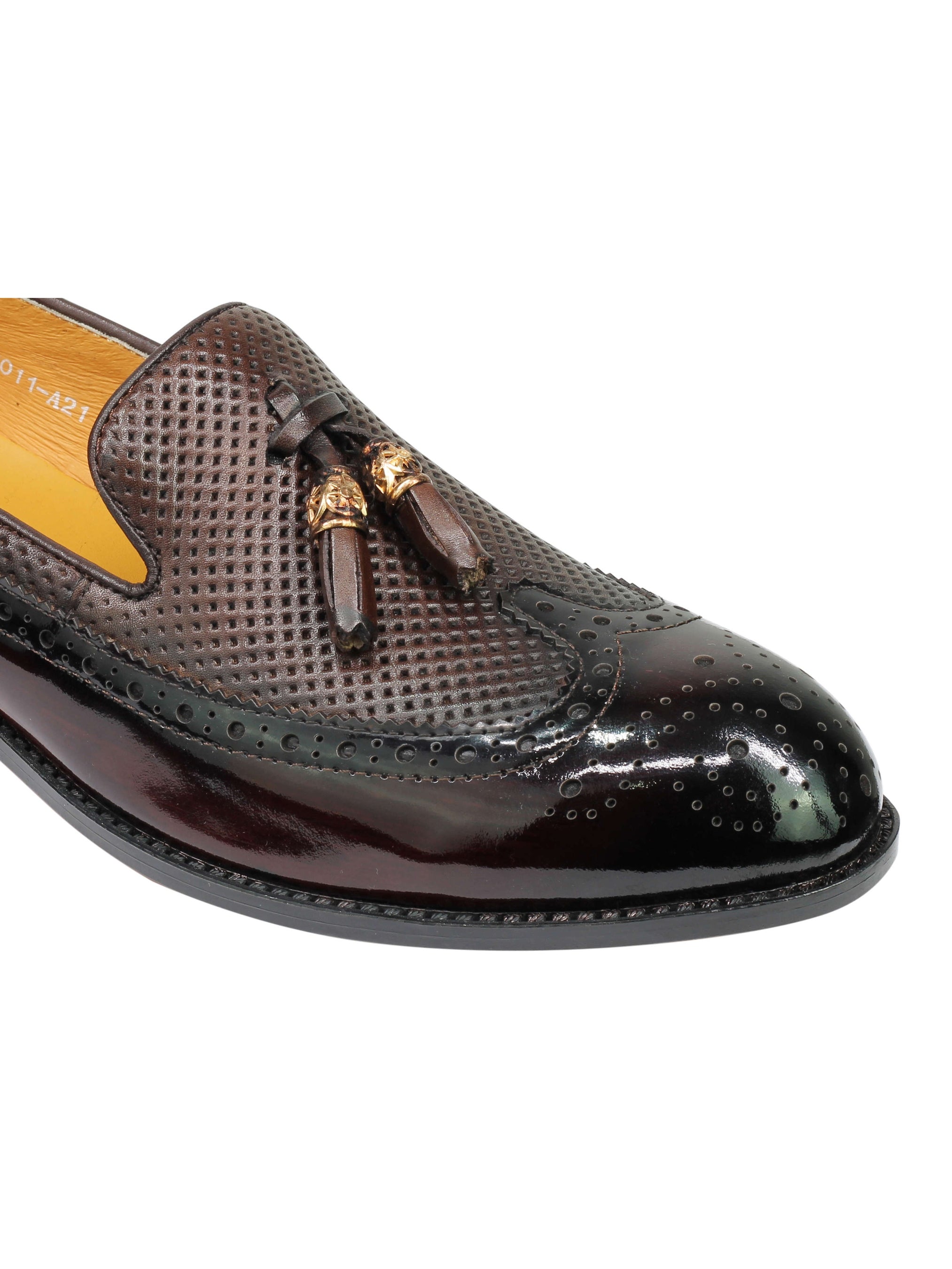Real Leather Patent Tassel Slip Loafers