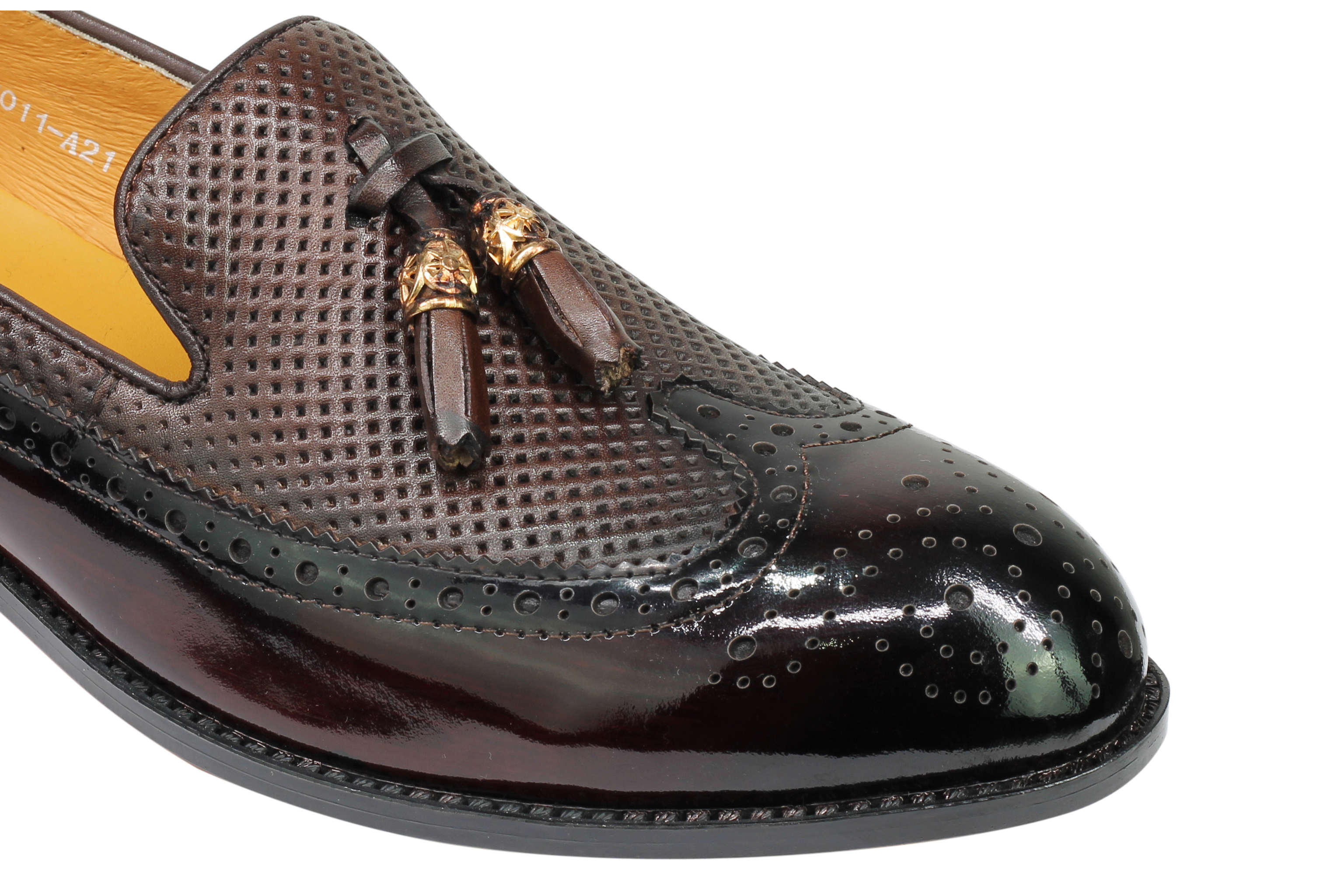 Real Leather Patent Tassel Slip Loafers