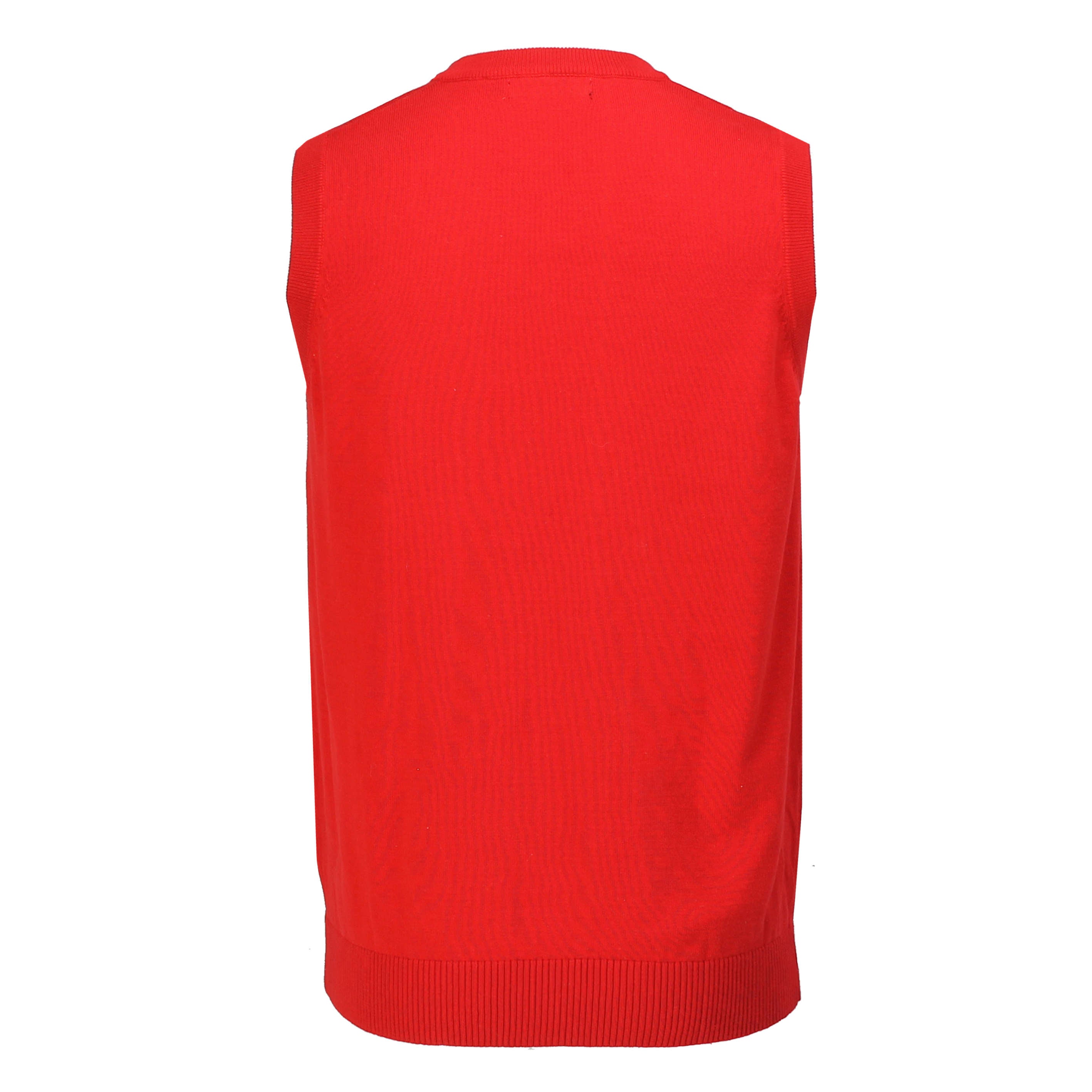 Sleeveless V Neck Jumper Red Smart Casual Plain Soft Tank