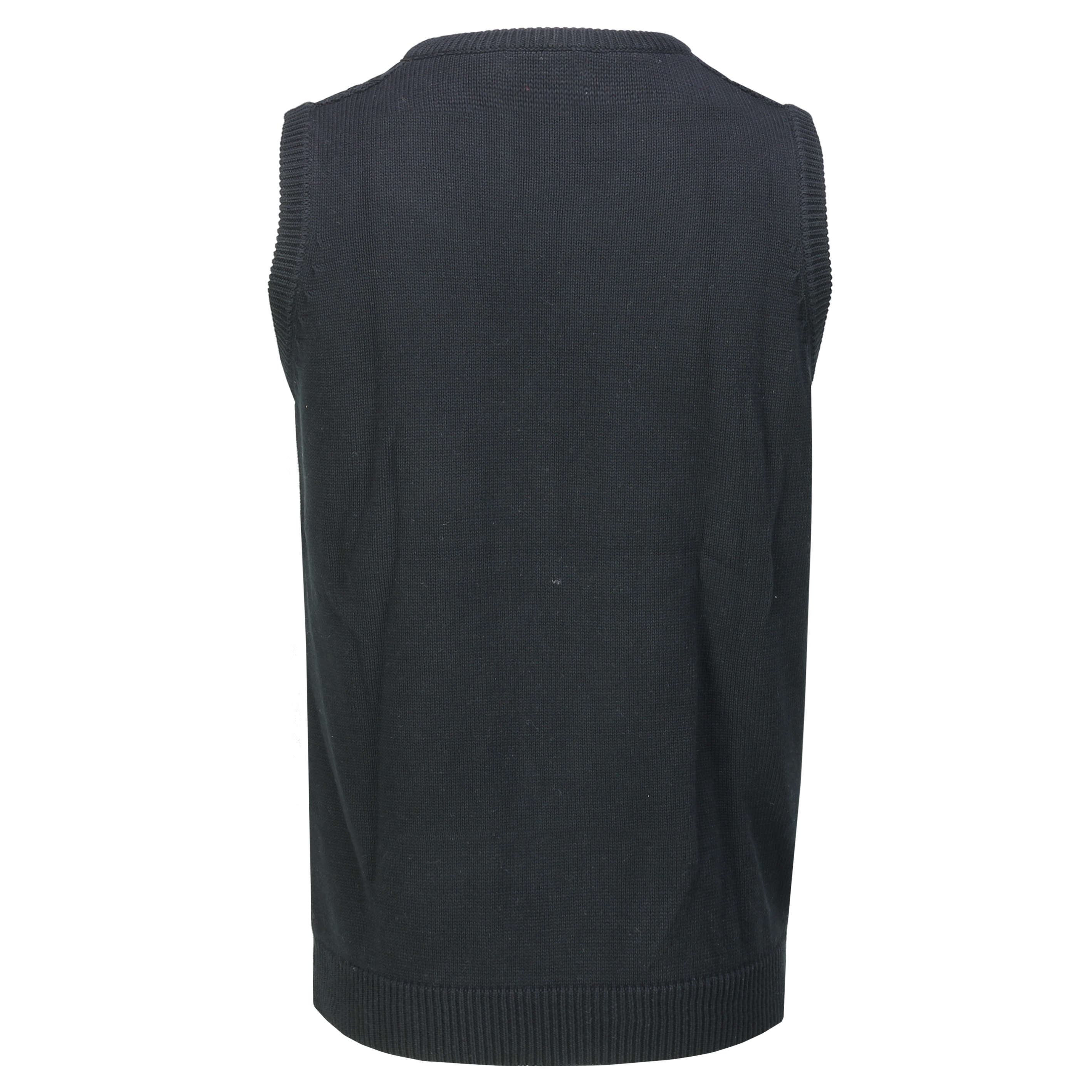 Classic Sleeveless V Neck Black Jumper Cable Knitted