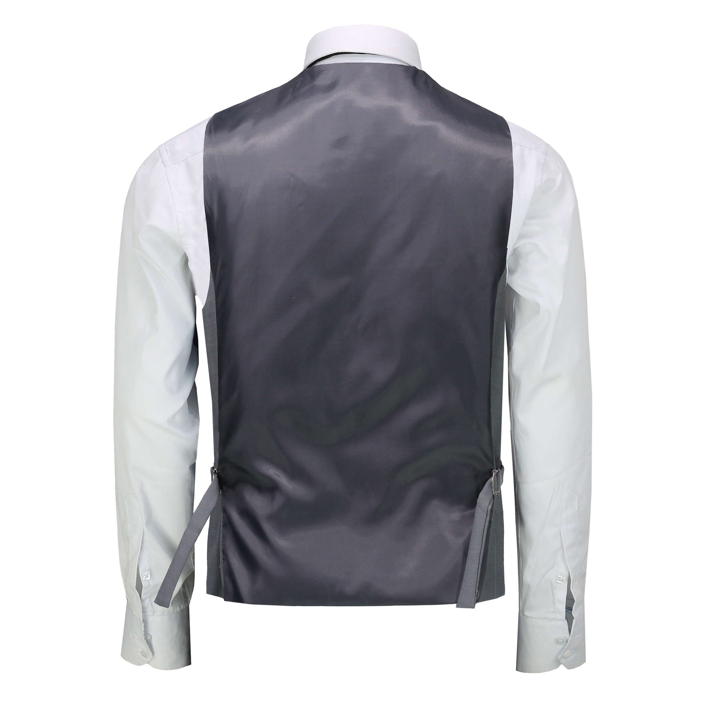 Double Breasted Low Cut Waistcoat In Grey