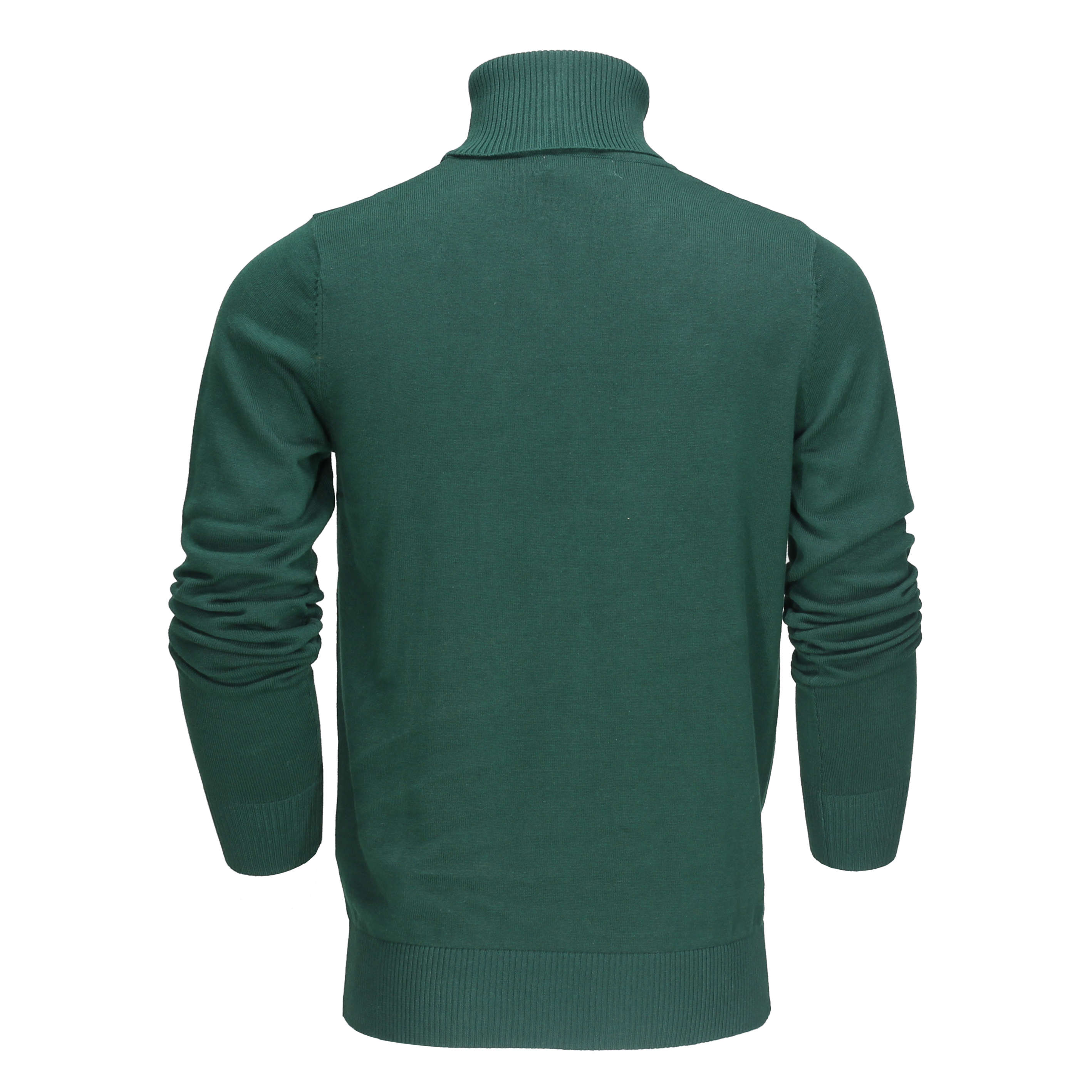 Roll Neck Jumper Lightweight Stretch Cotton Green