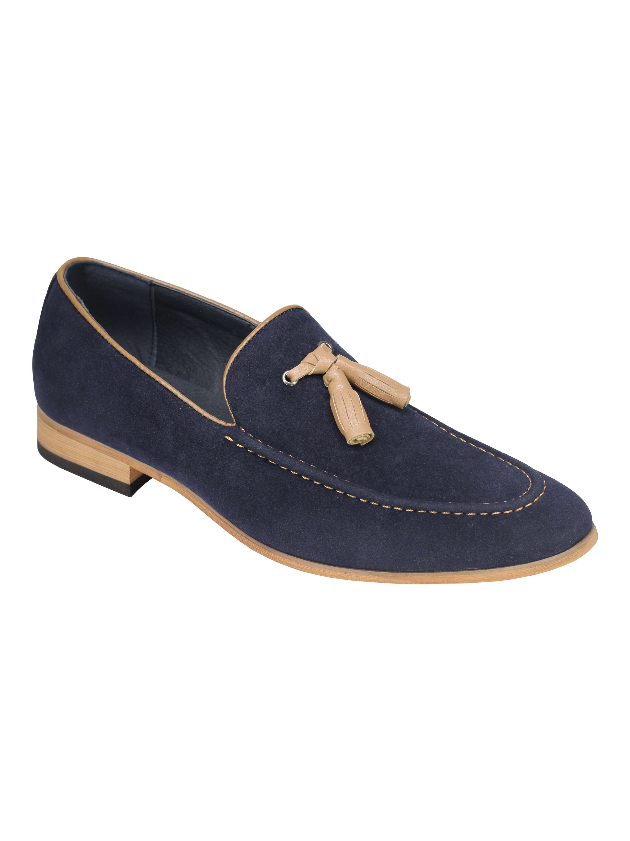 Suede Faux Leather Tassel Loafers