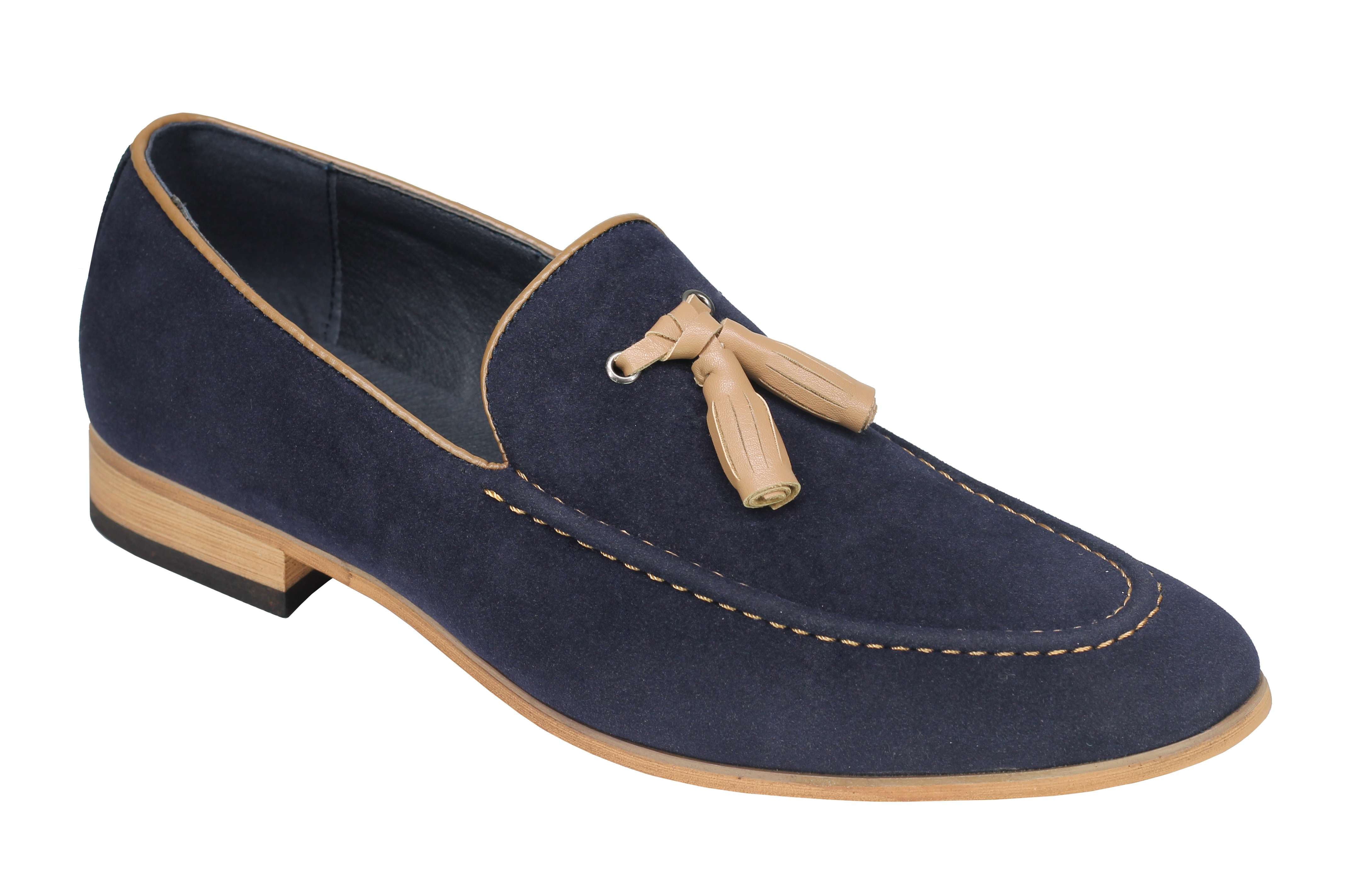Suede Faux Leather Tassel Loafers