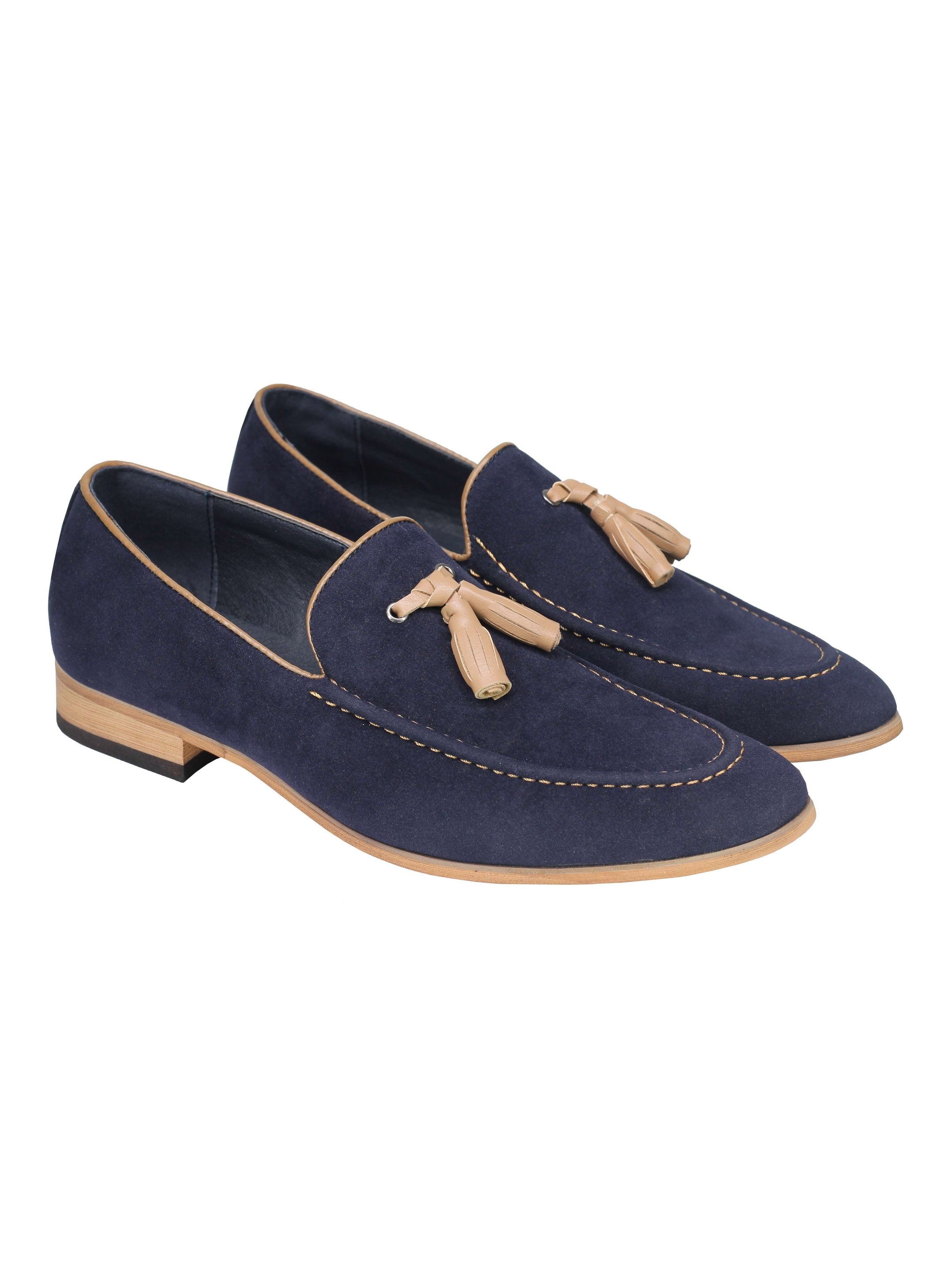 Suede Faux Leather Tassel Loafers