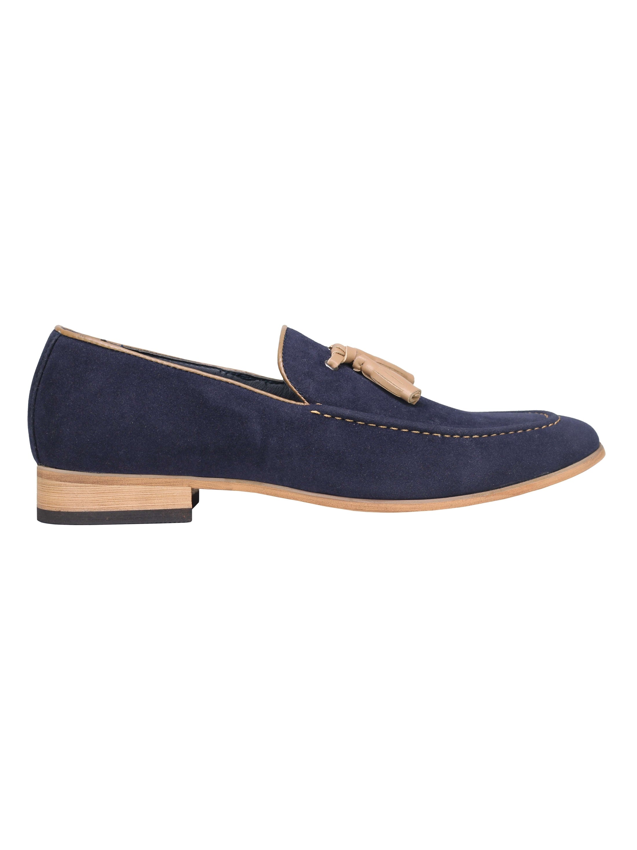 Suede Faux Leather Tassel Loafers