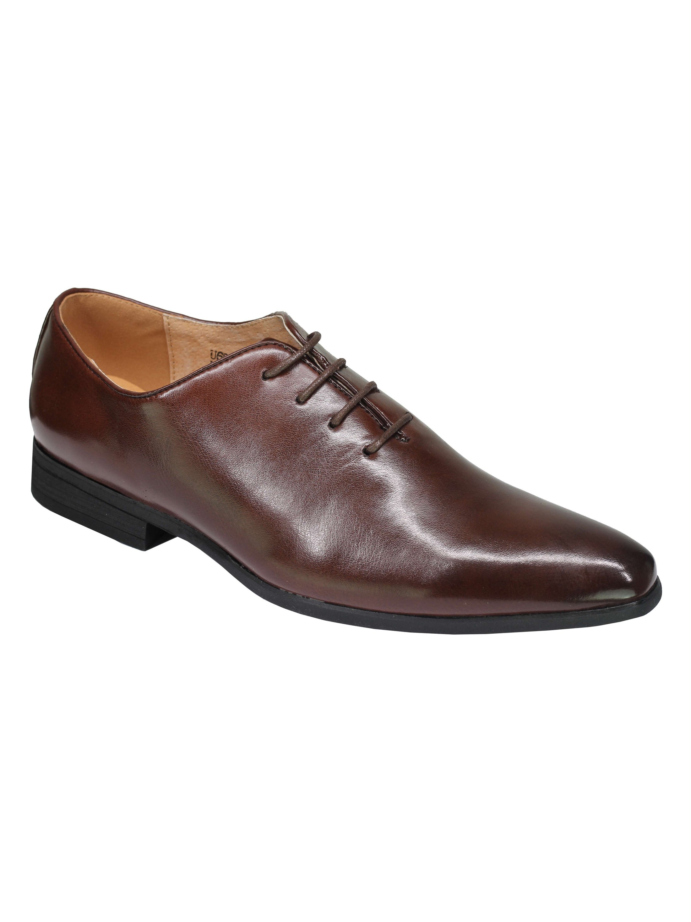 Faux Leather Upper Wholecut Oxford Shoes